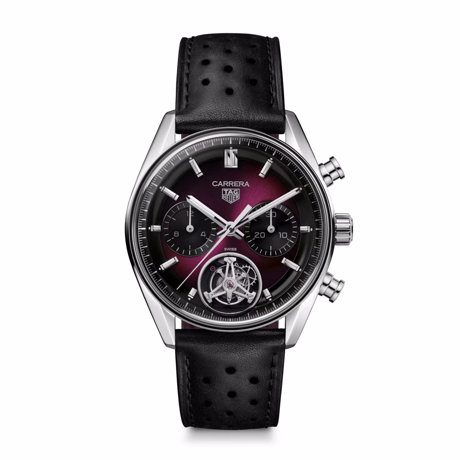 【Super Clone】TAG Heuer Carrera Glassbox Tourbillon Limited Edition 42mm Mens Watch Purple CBS5017.FC6605