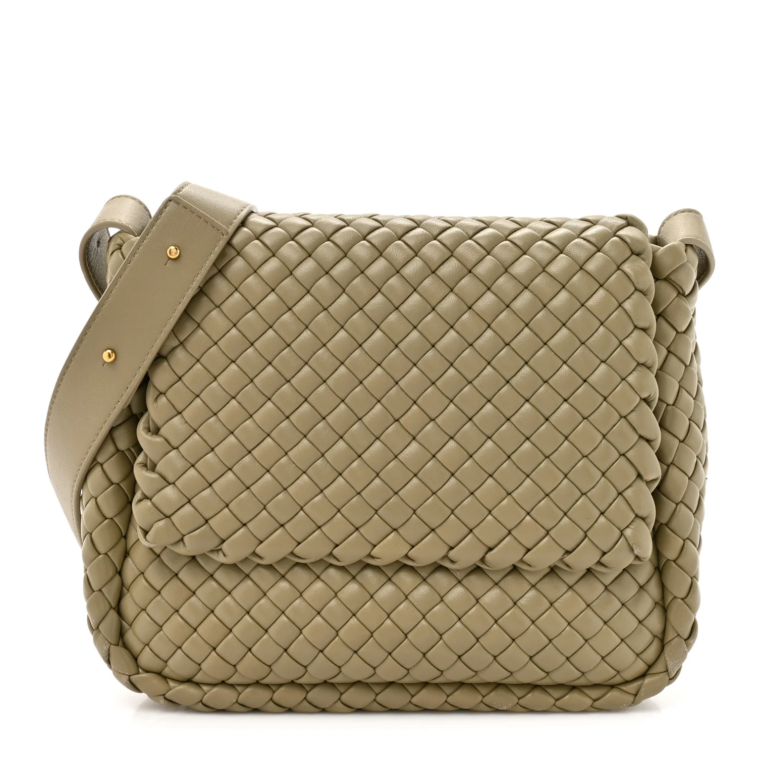Nappa Intrecciato Small Cobble Shoulder Bag Camel