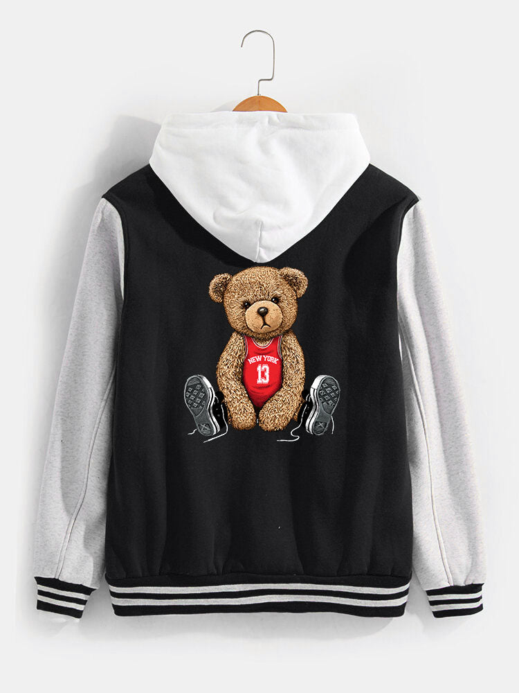 Veste de baseball à imprimé ours de New York