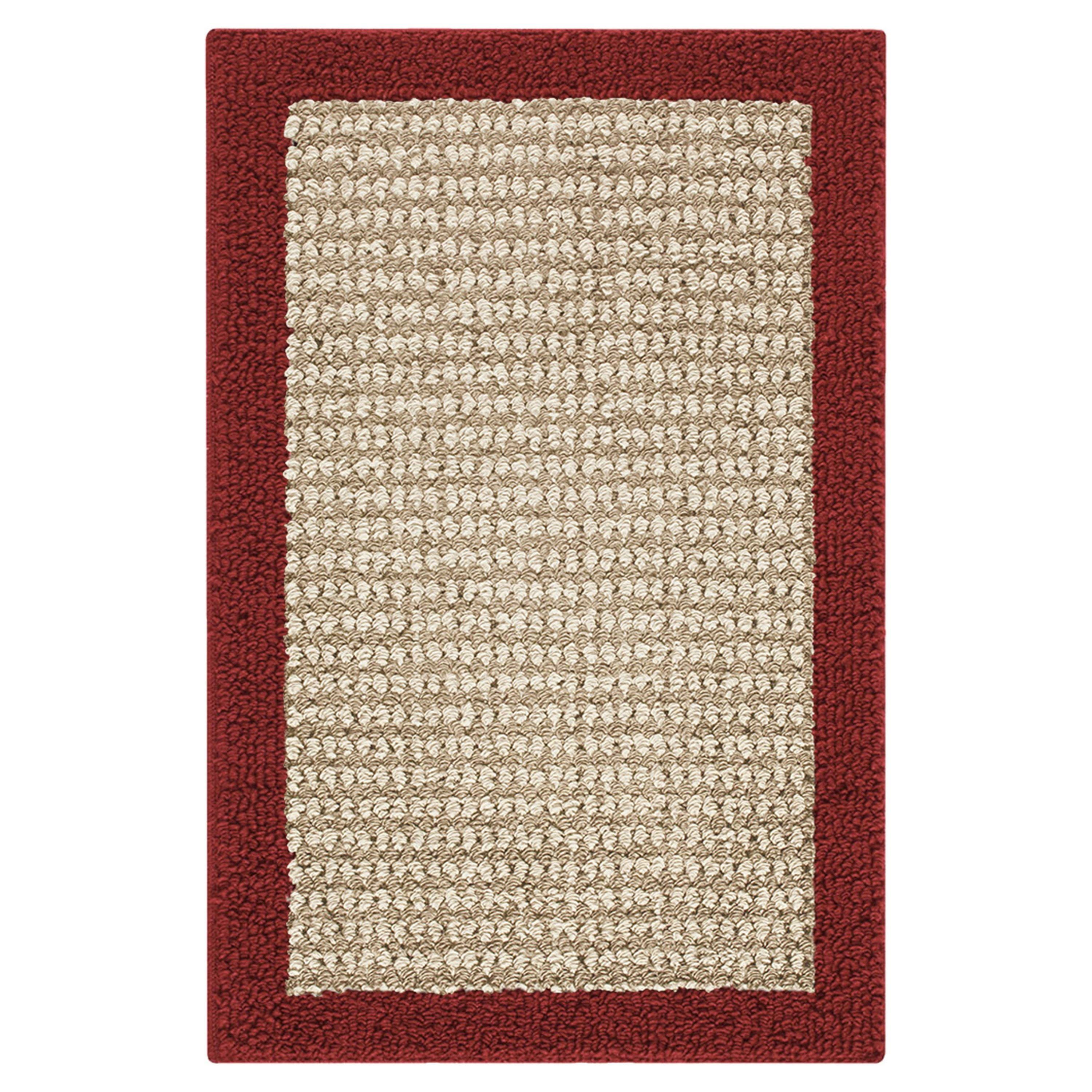 Mainstays Faux Sisal Indoor Entryway Area Rug, Red, 2'6 inchx3'10 inch, Size: 2'6 inch x 3'10 inch