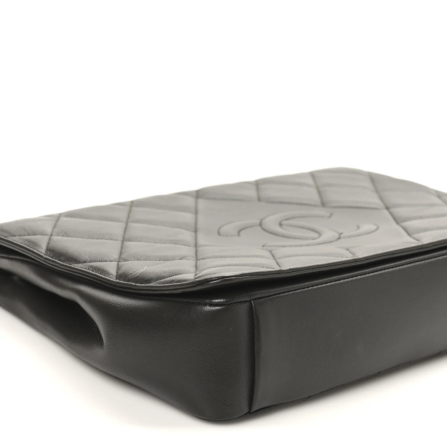 Lambskin Quilted Large Diamond CC Flap Black