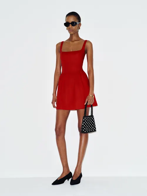 Janu Linen Mini Dress-Lipstick