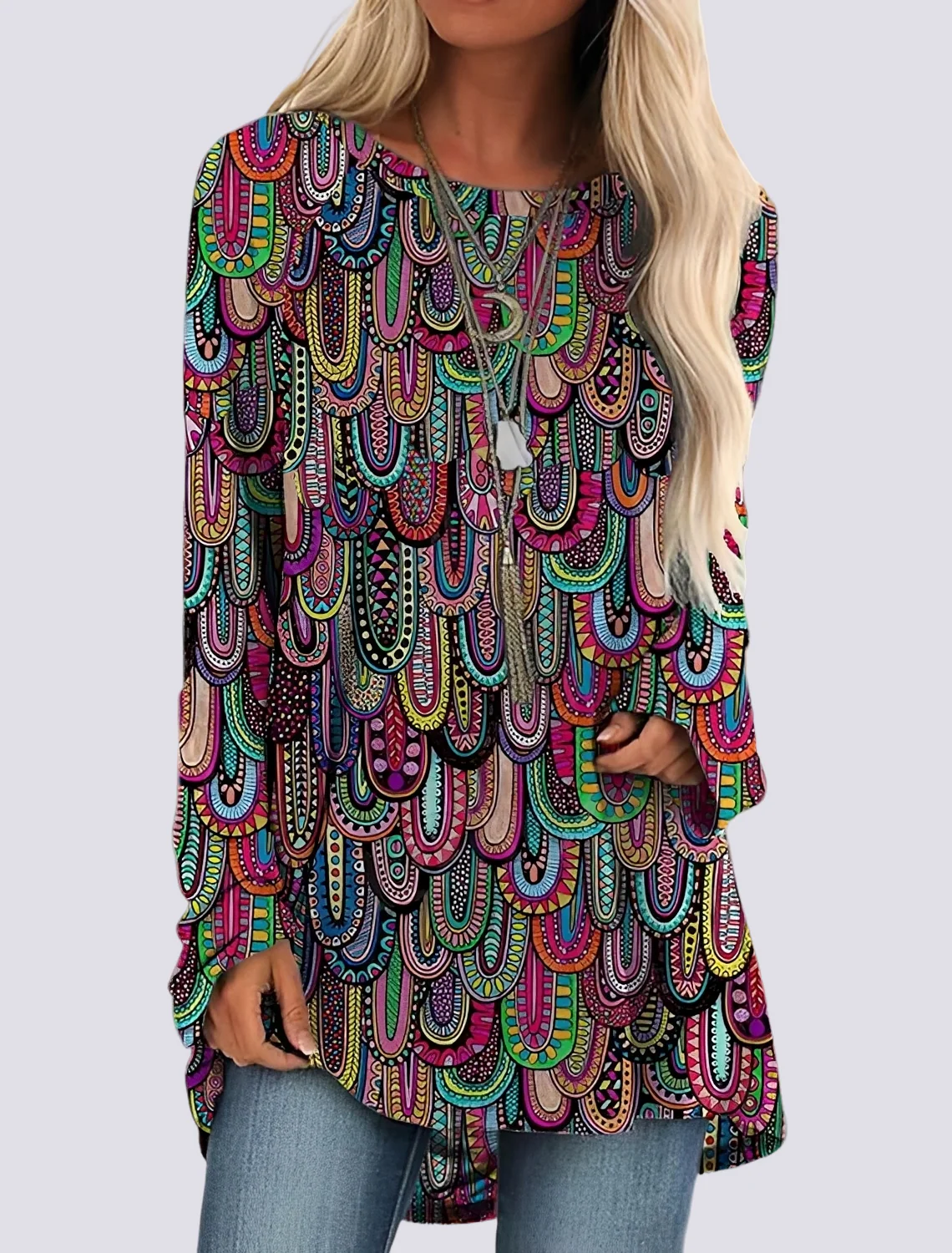 Monica - Robe chemise ethnique élégante