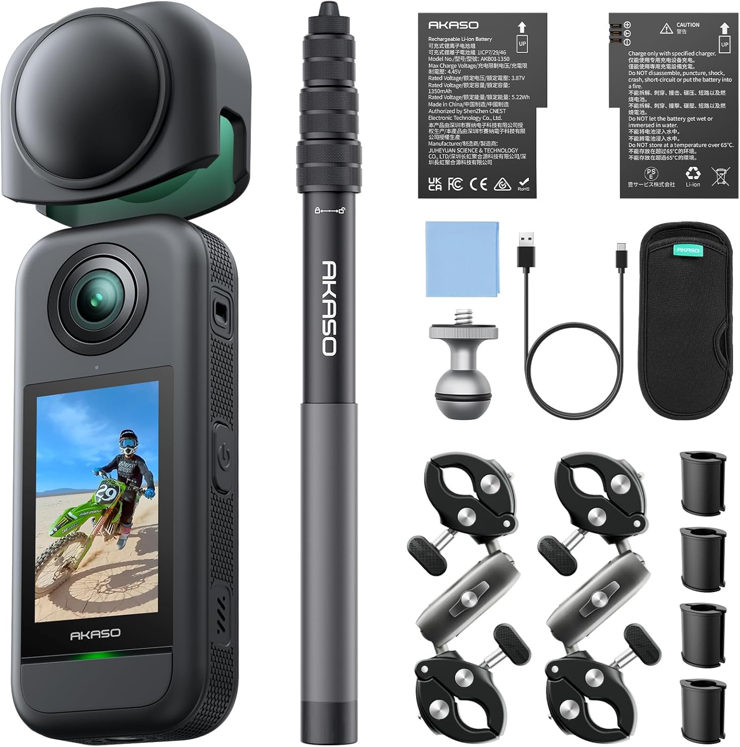 AKASO 360 Weatherproof 360° Action Camera - 5.7K 360 Video with 1/2