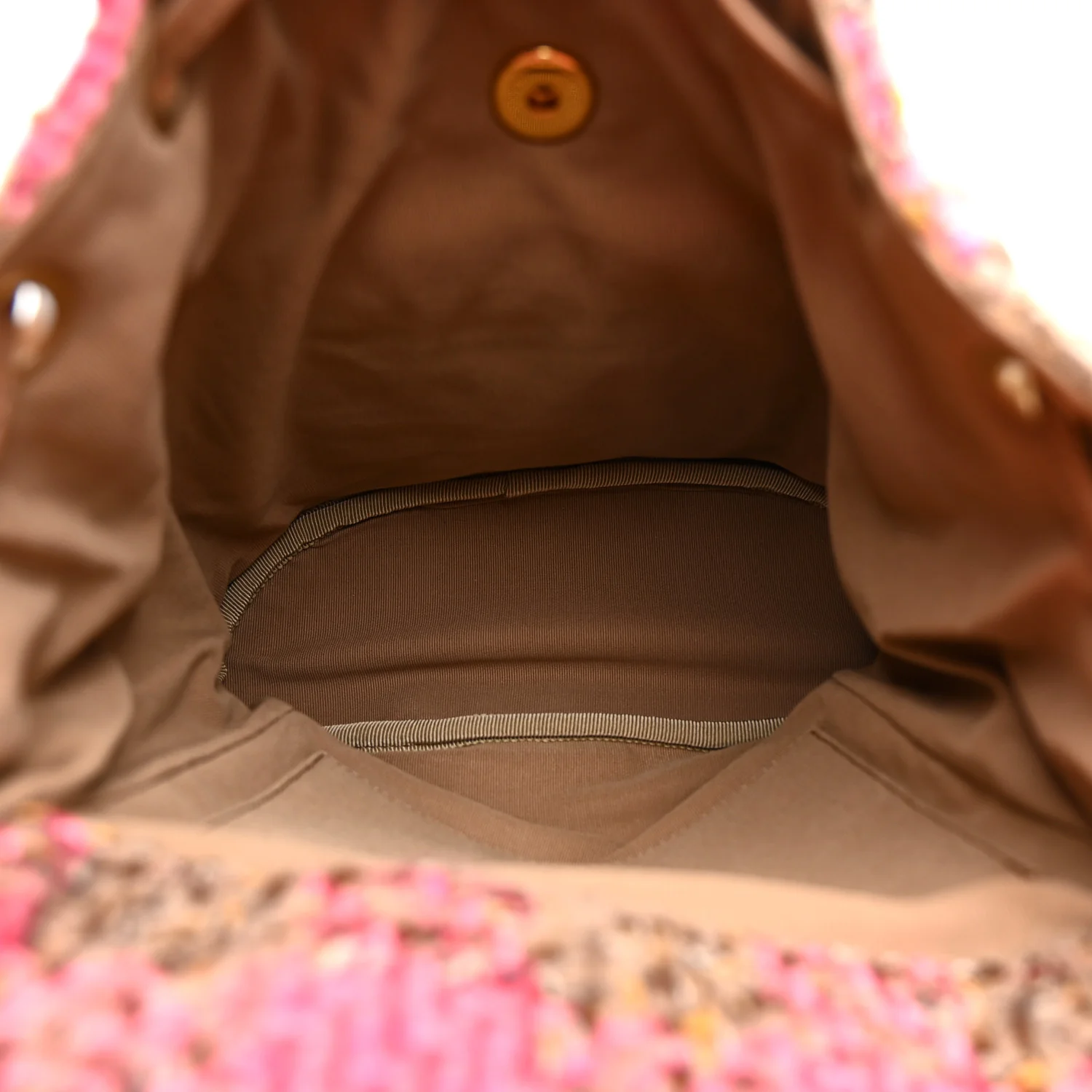 Wool Tweed Elegant Backpack Pink Brown