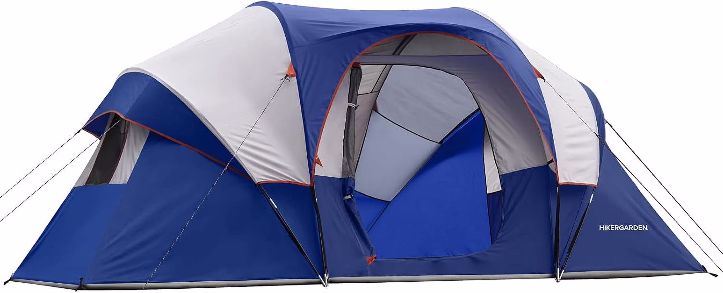 HIKERGARDEN 10 Person Camping Tent - Portable Easy Set Up Family Tent for Camp, Windproof Fabric Dome Tent Outdoor for Hiking, Backpacking, Traveling-14'x11'x74in(H)