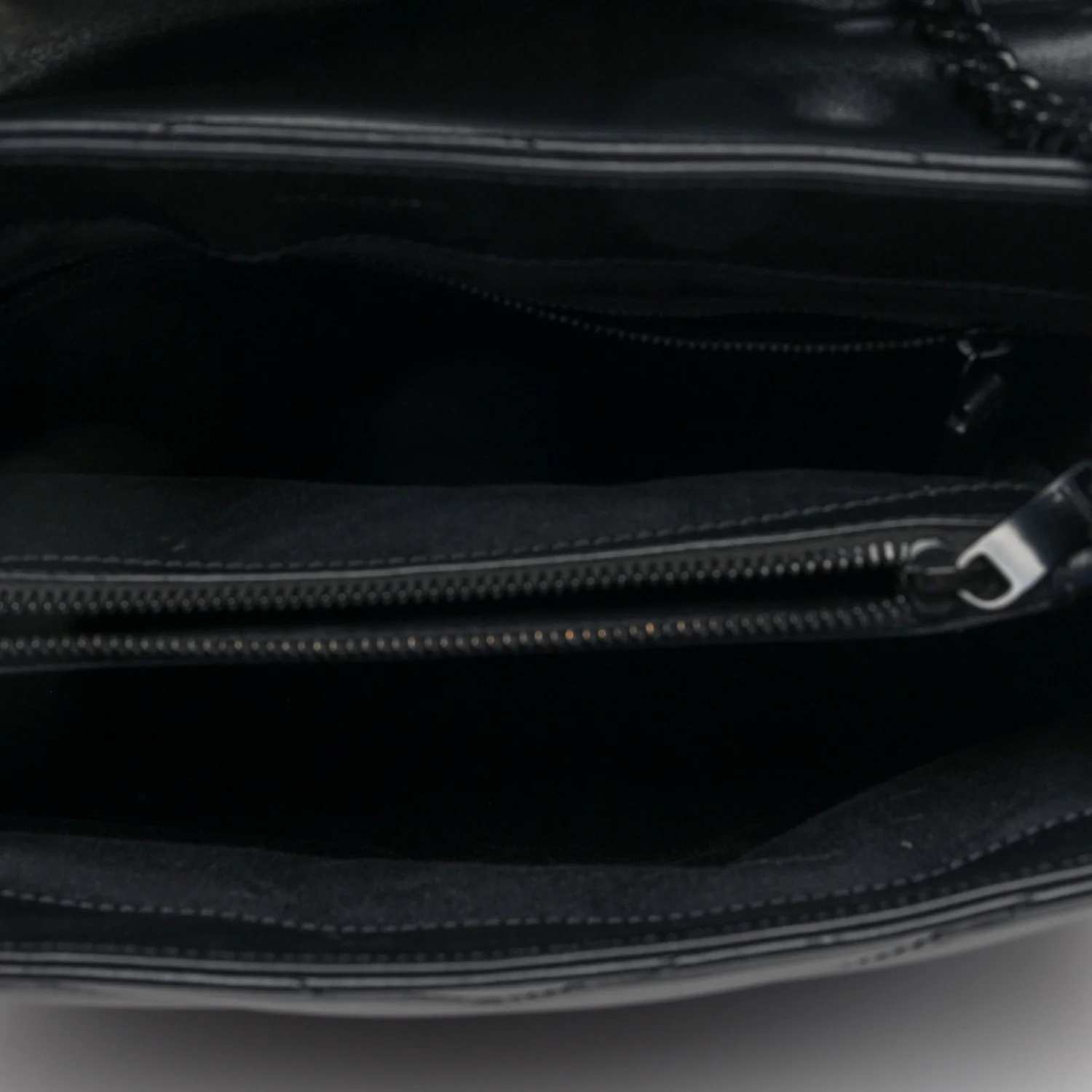 Calfskin Y Quilted Monogram Monochrome Medium Loulou Chain Satchel Black