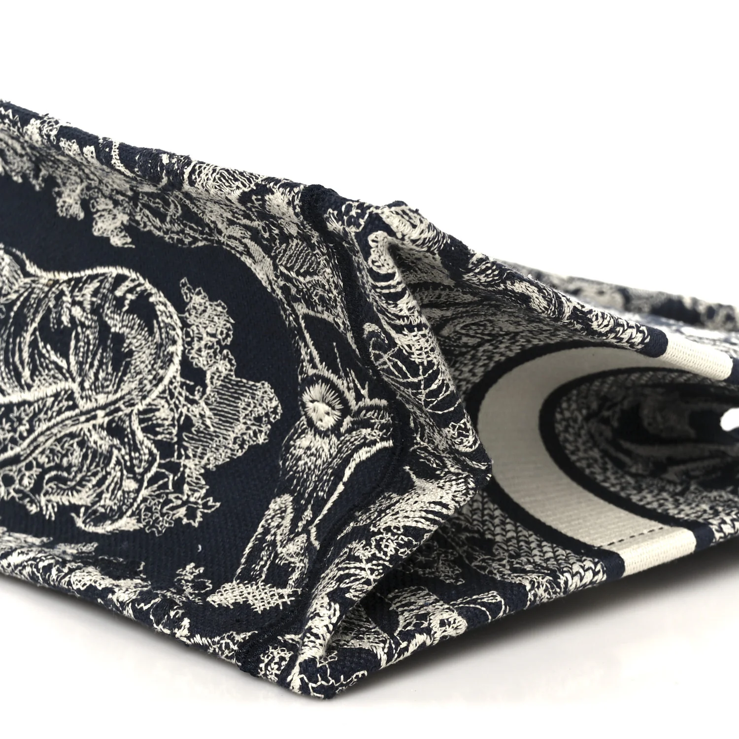 Canvas Embroidered Small Dioriviera Toile De Jouy Book Tote Blue