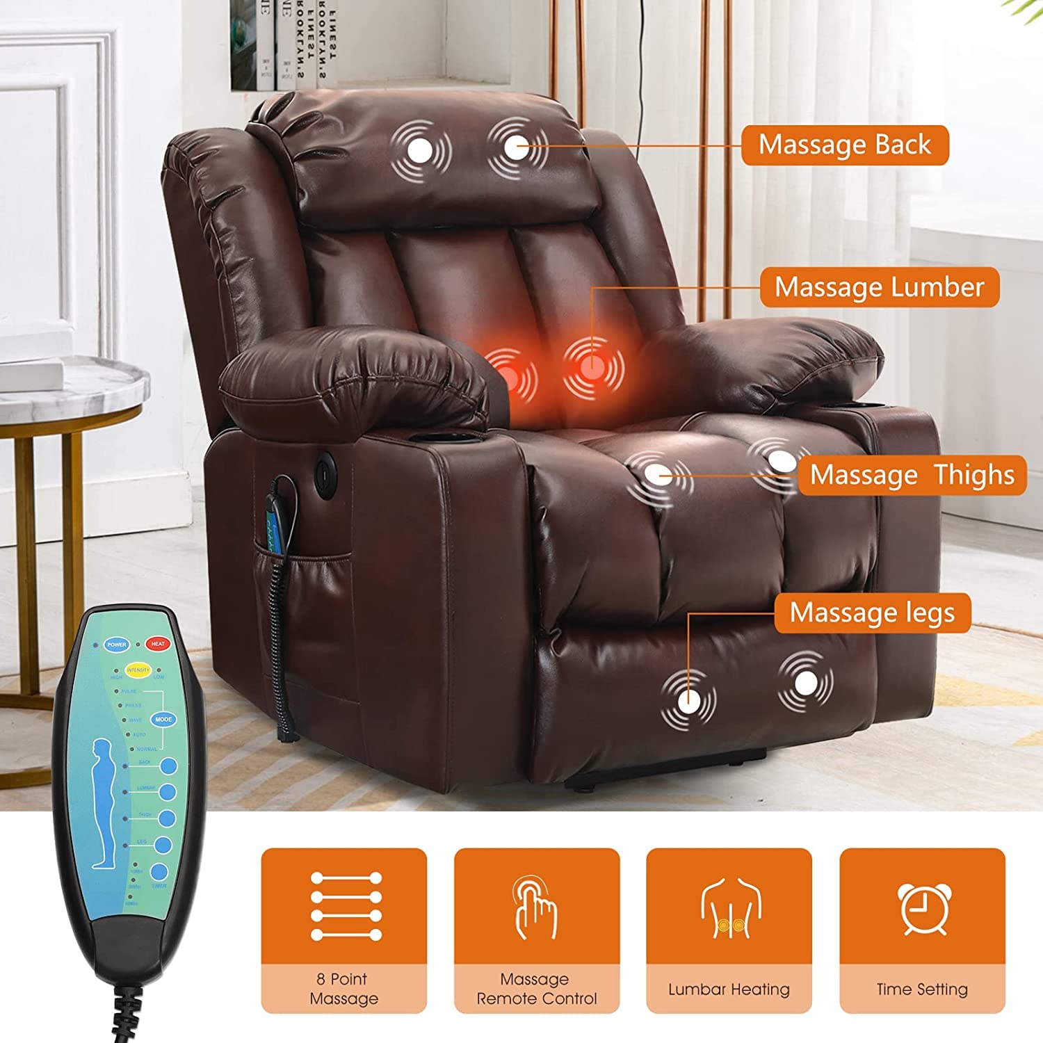 Fauteuil releveur de luxe en liquidation, avec chauffage et massage