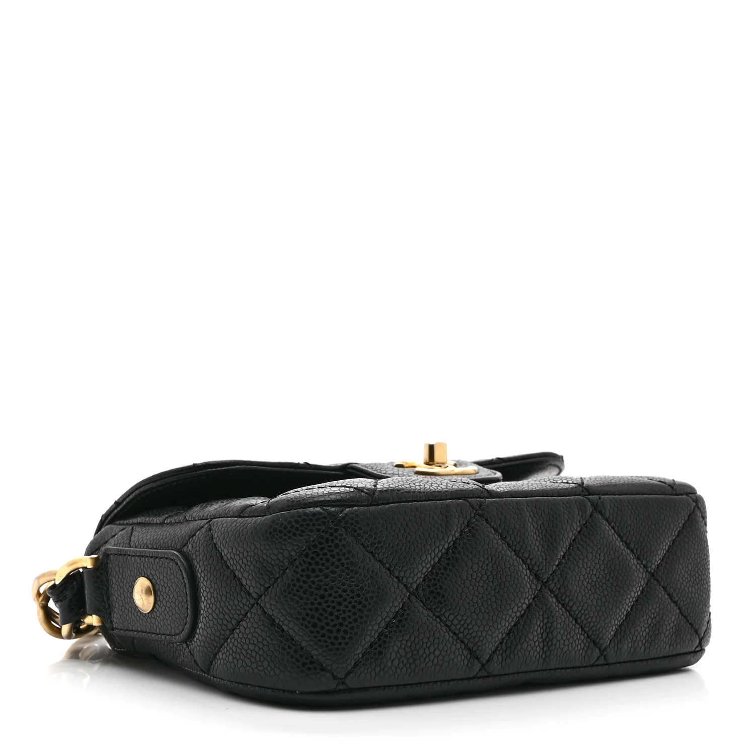 Caviar Quilted Mini Chain Flap Black