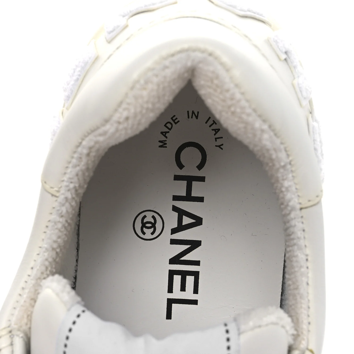 Calfskin Womens Logo Sneakers 38 White