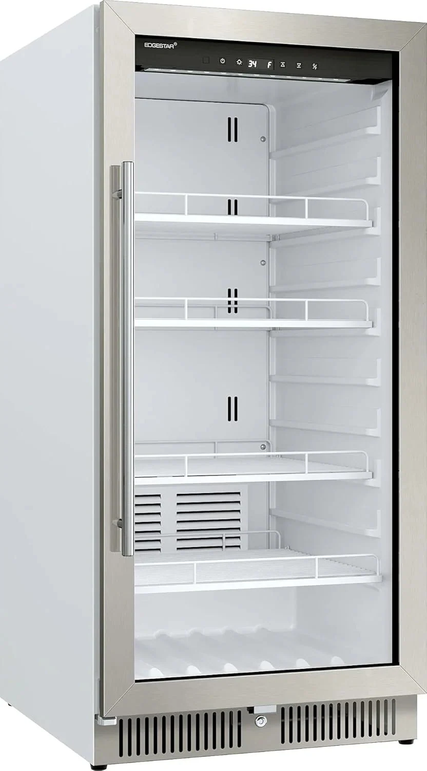 22" Wide 10.1 Cu. ft. Commercial Beverage Merchandiser - Stainless Steel, Temp Alarm, Reversible Door