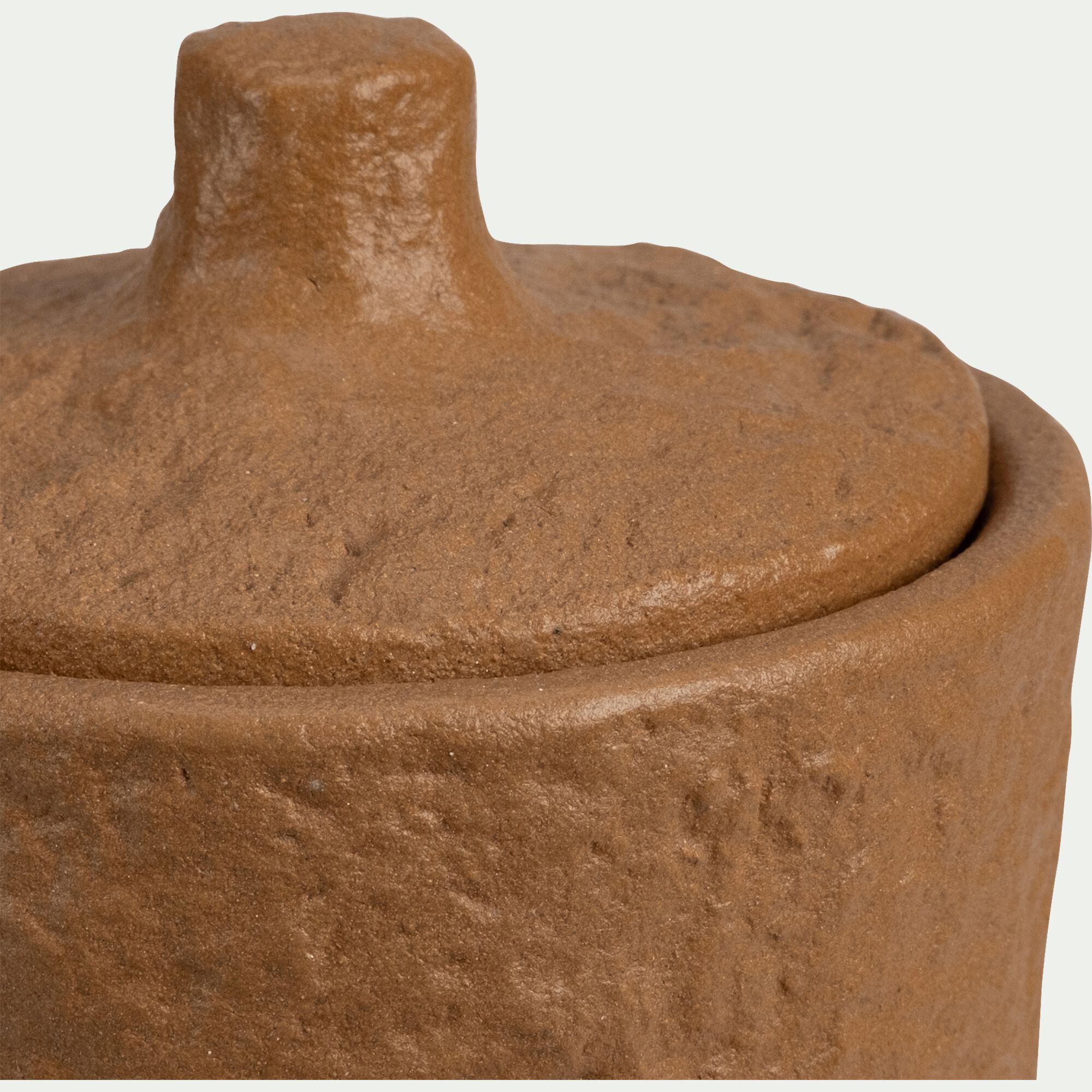 NAIA - Bougie déco en grès H11cm - terracotta