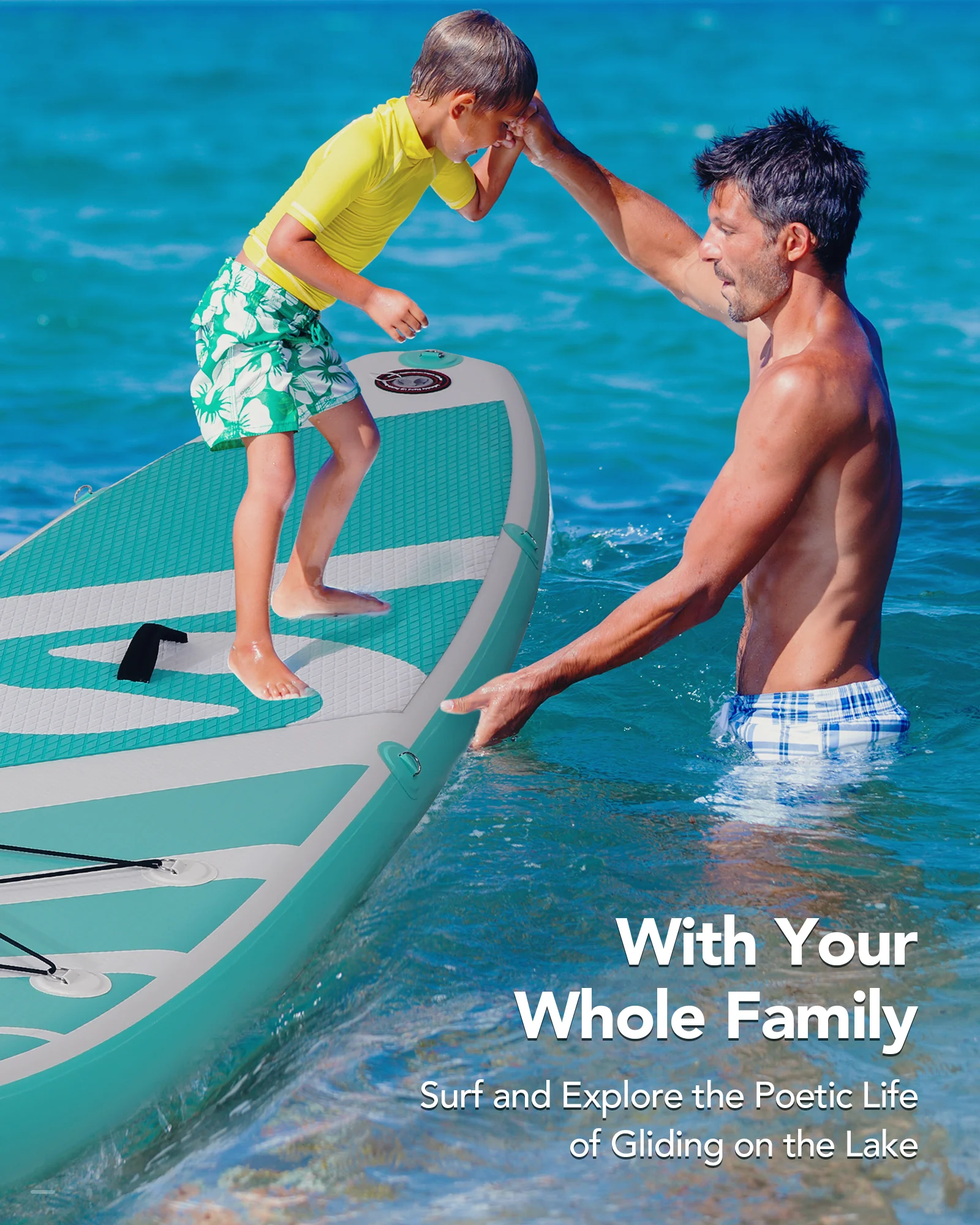 Inflatable Paddle Board 10FT Stand up Paddle Board 10' SUP 6 in.Thick Board Carry Bag Fast Pumping Green(Green) - Image 9