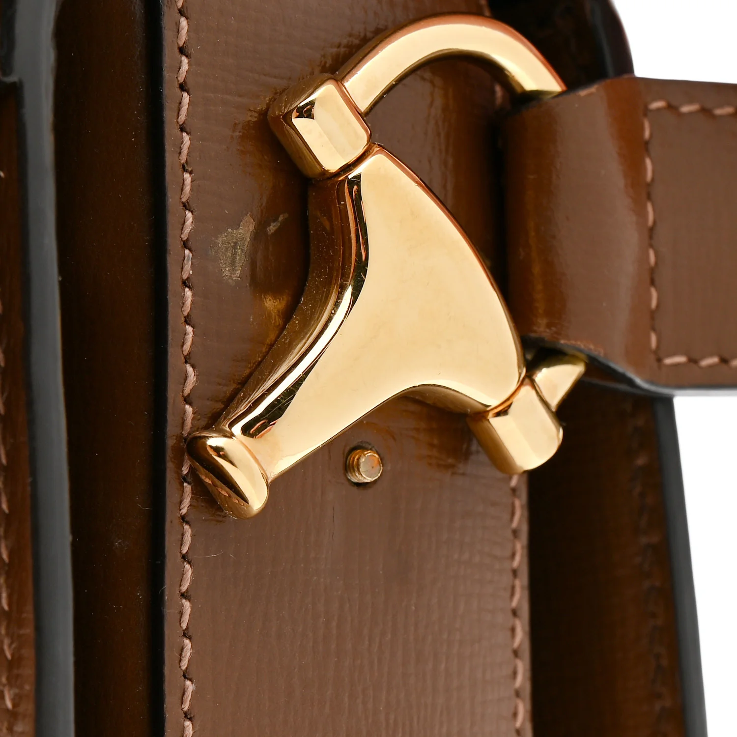GG Supreme Monogram Azalea Calfskin Horsebit 1955 Shoulder Bag Beige Brown Sugar