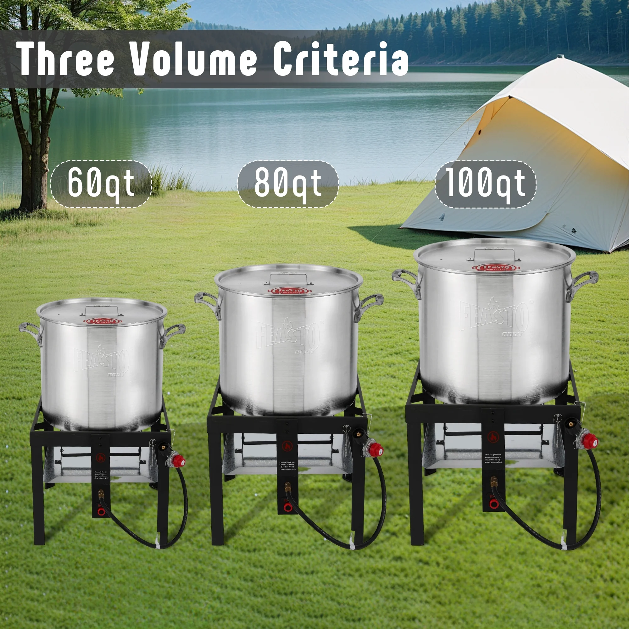80 quart Seafood Boil Pot Kit with Electronic Ignitor(80 QT) - Image 2