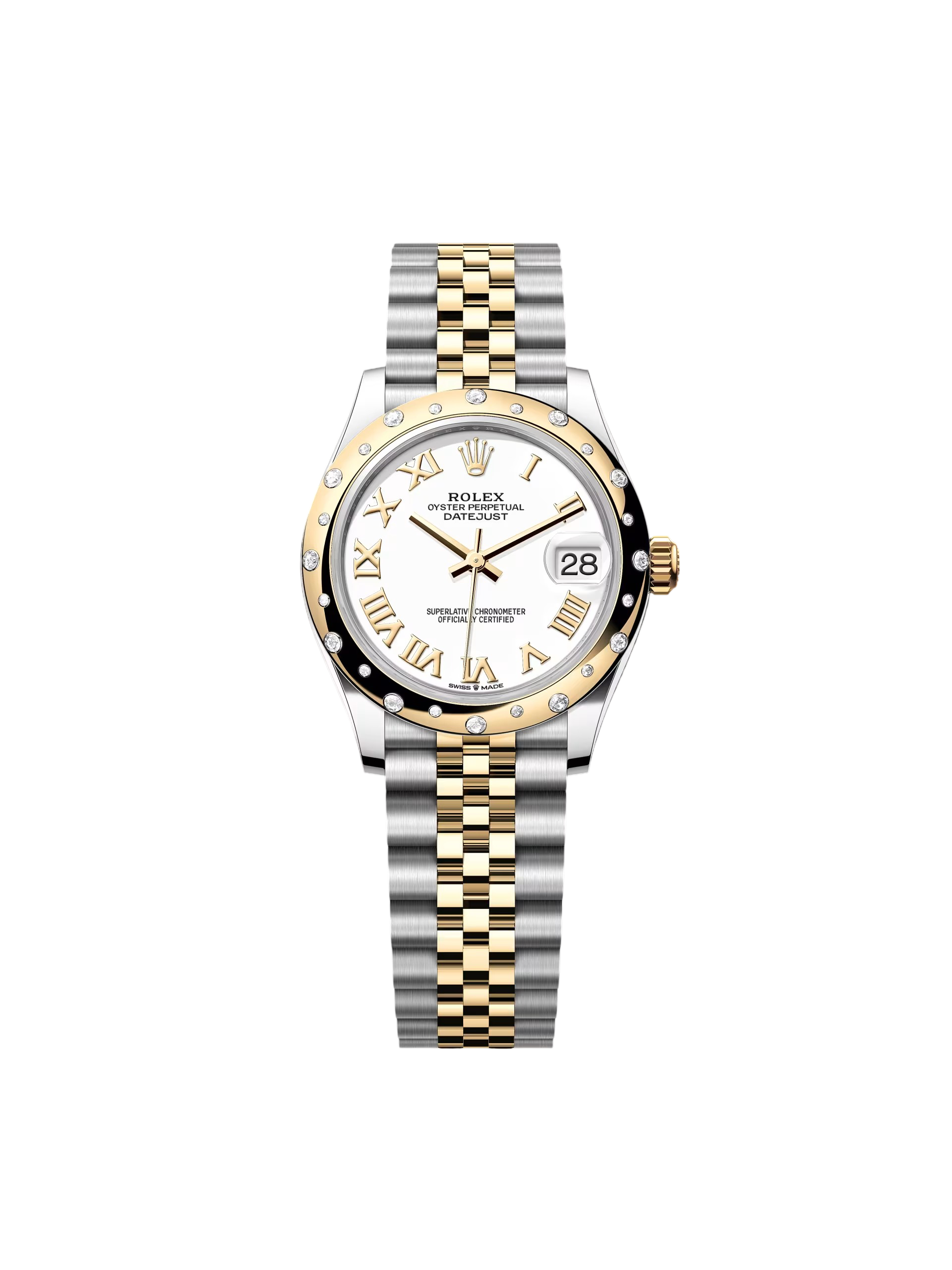 【Super Clone】RLX Datejust m278343-0001/0002 White Dial Yellow Rolesor Oyster Watch