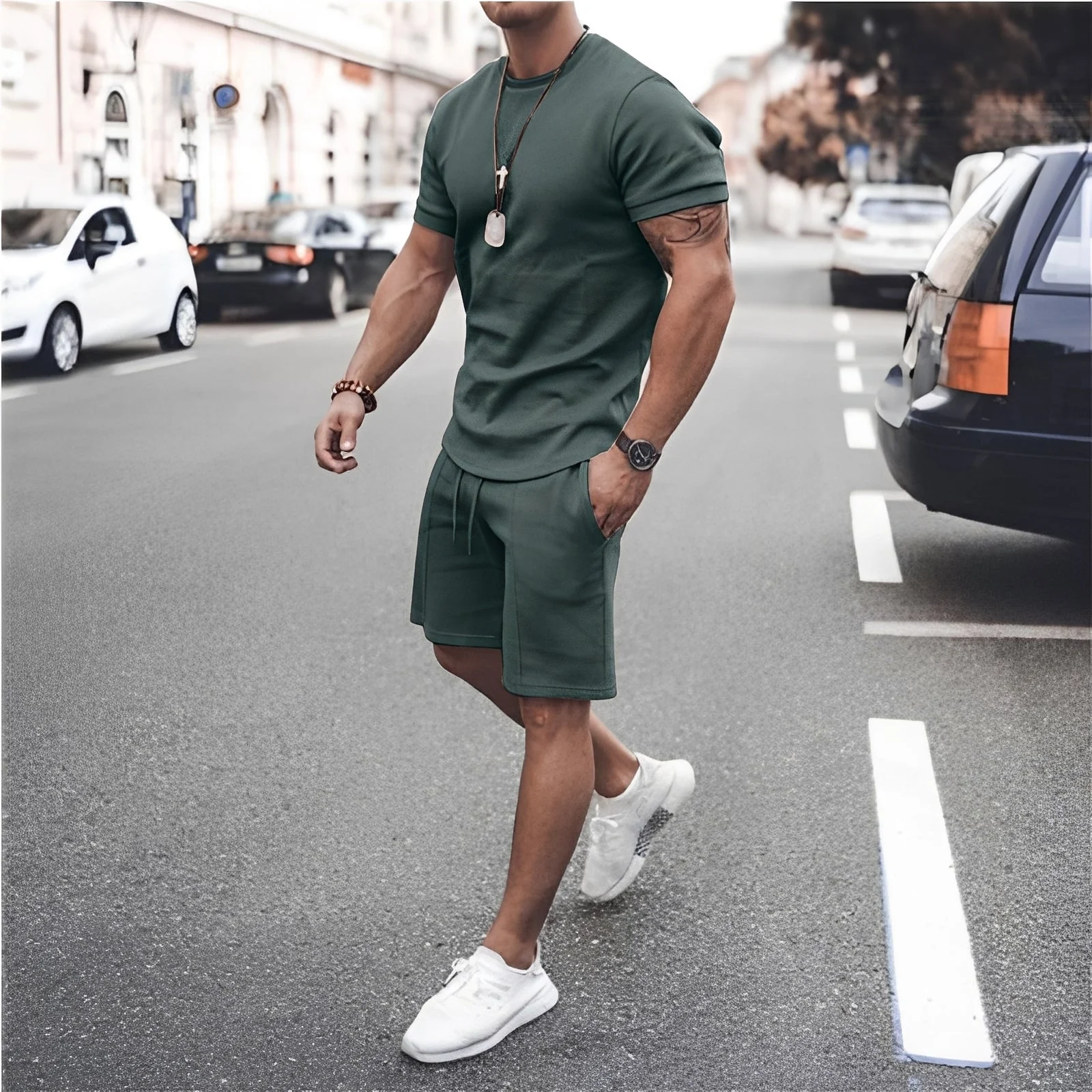 Stevie - Ensemble Deux Pièces Homme - pour Tenue de Loisirs Décontractée