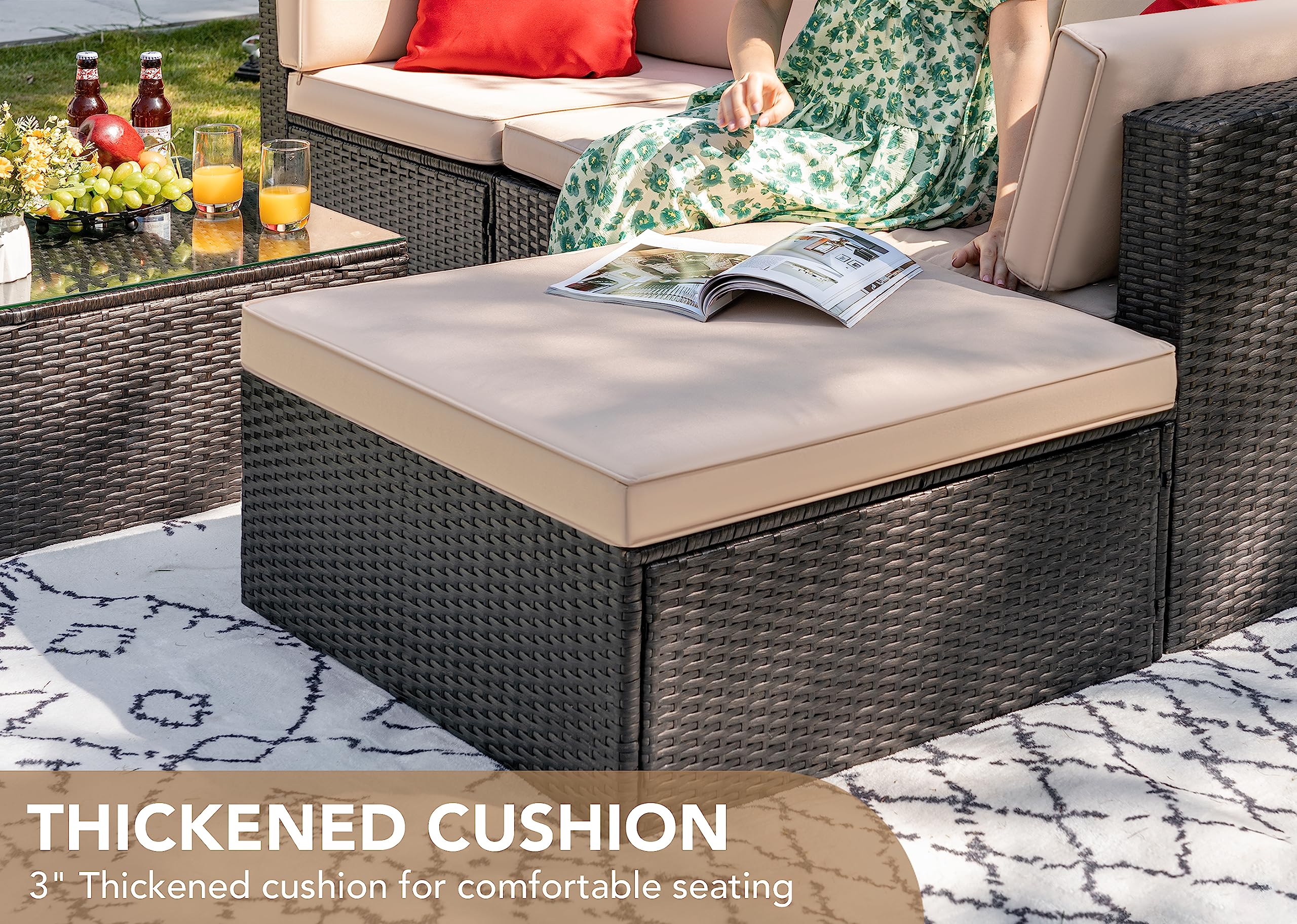 Devoko 5 Pieces Patio Furniture Sets All Weather