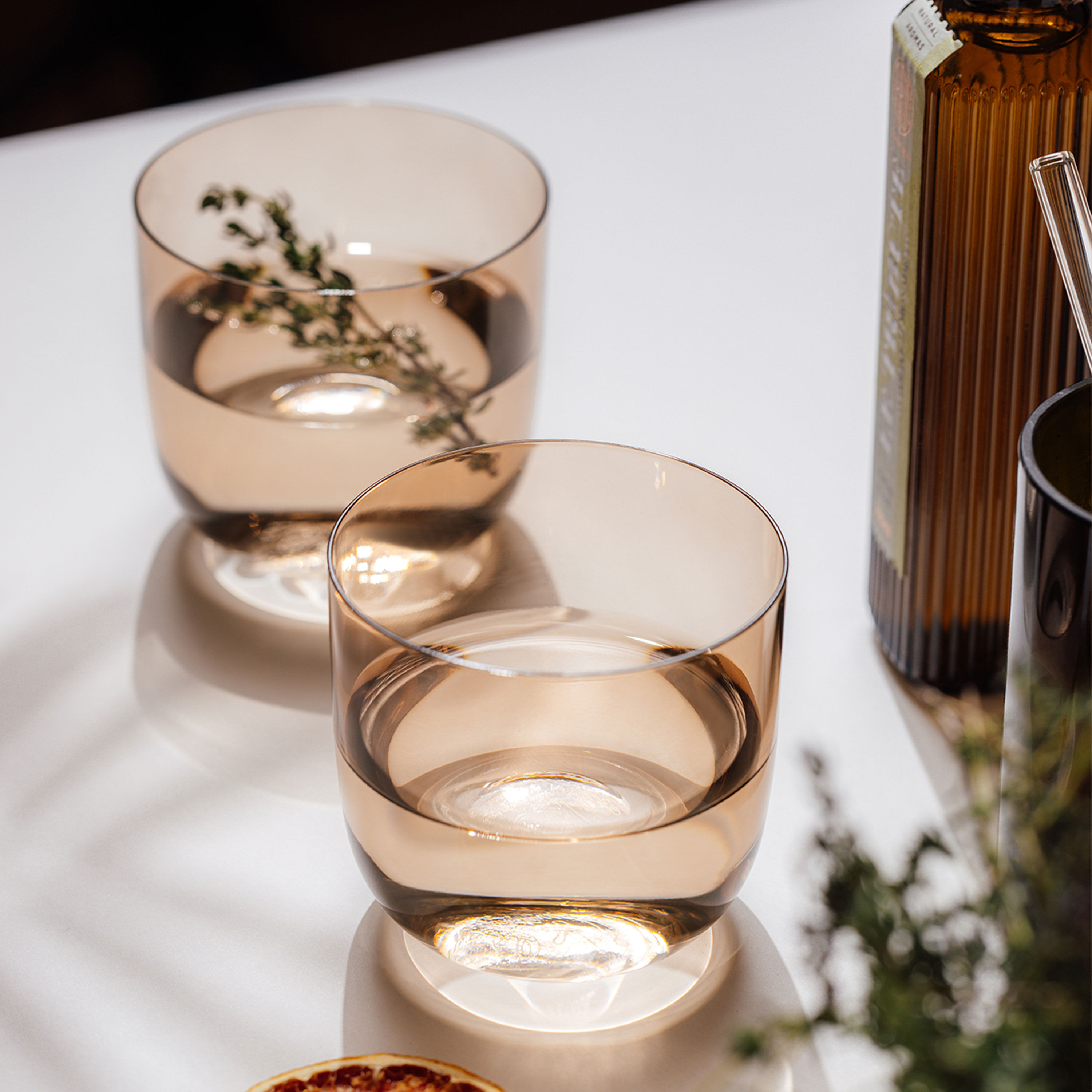 Like Glass Water glass - Brown, 6.8 oz, crystal glass