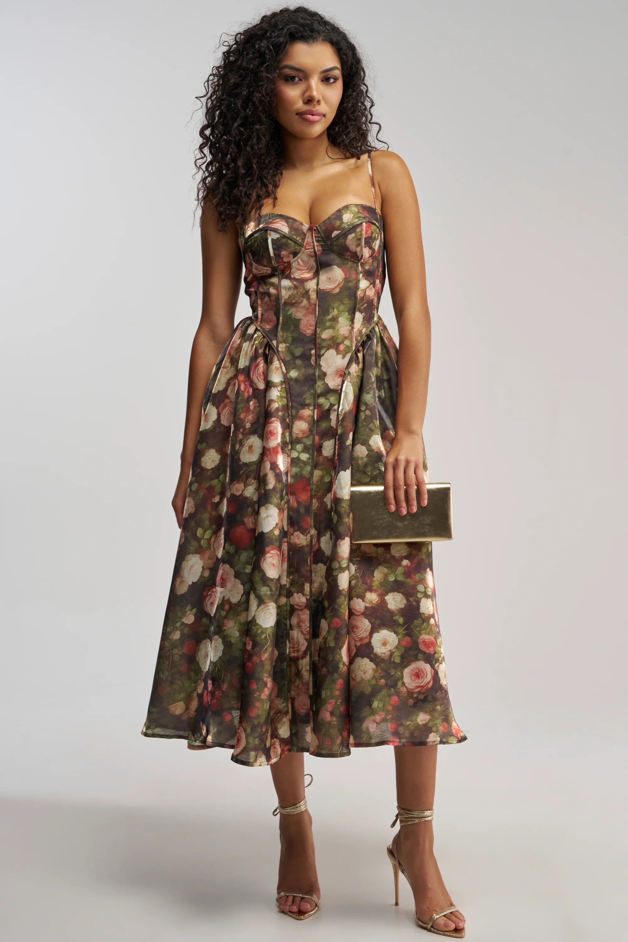FEELING FLORAL MAXI DRESS IN GREEN MULTI - Akira Store