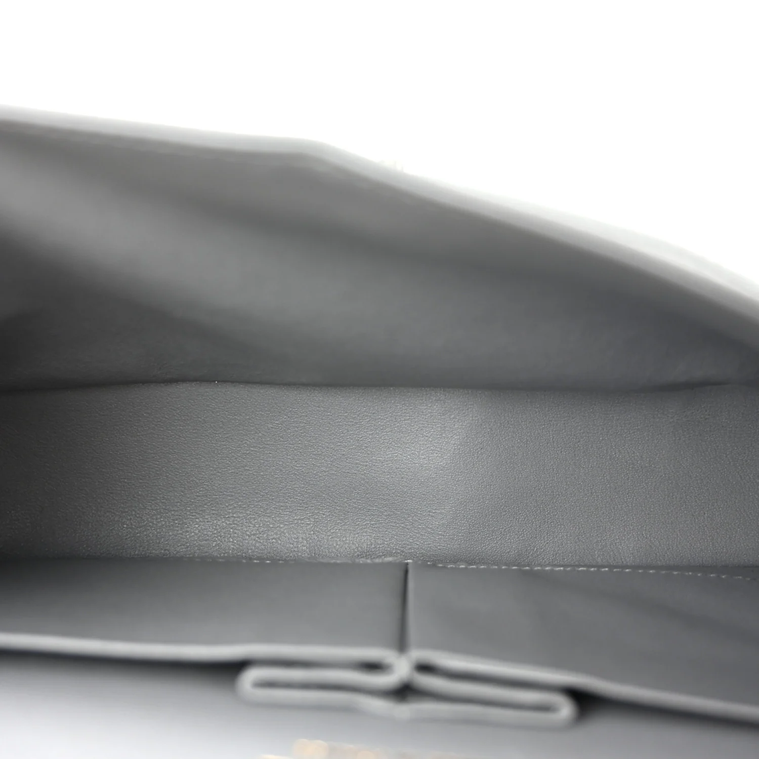 Caviar Quilted Medium Double Flap Grey