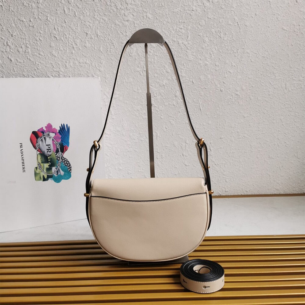 Prada Arque leather shoulder bag with flap