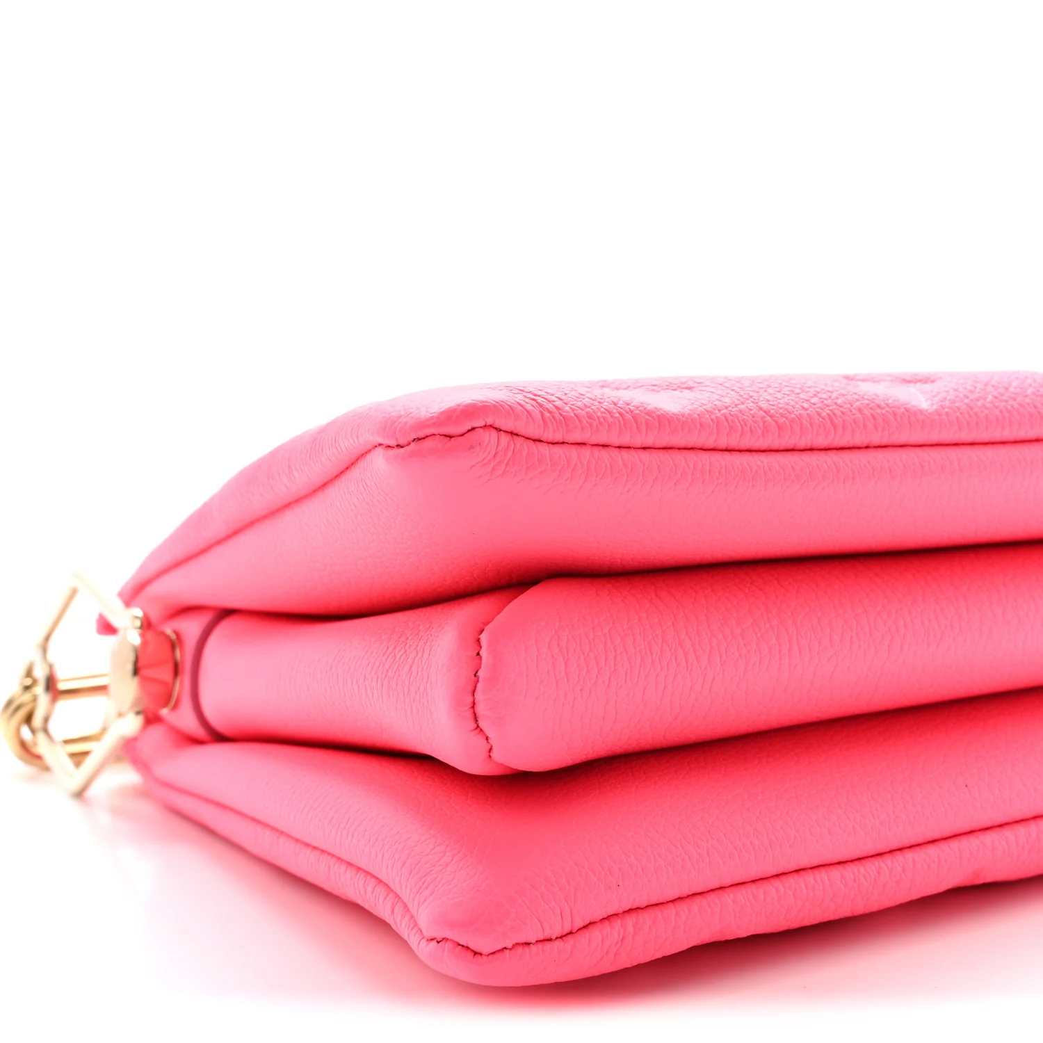 Calfskin Embossed Monogram Coussin BB Rose Fluo