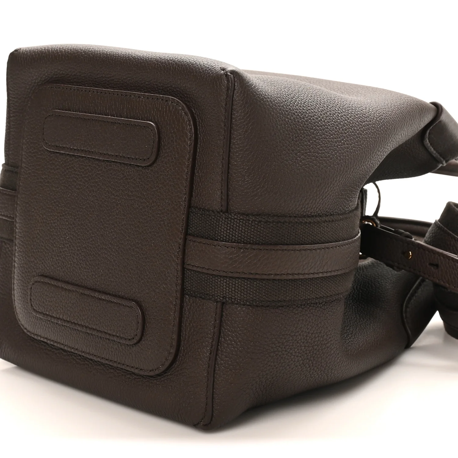 Grained Calfskin Micro Bale Bag Dark Chocolate Licorice
