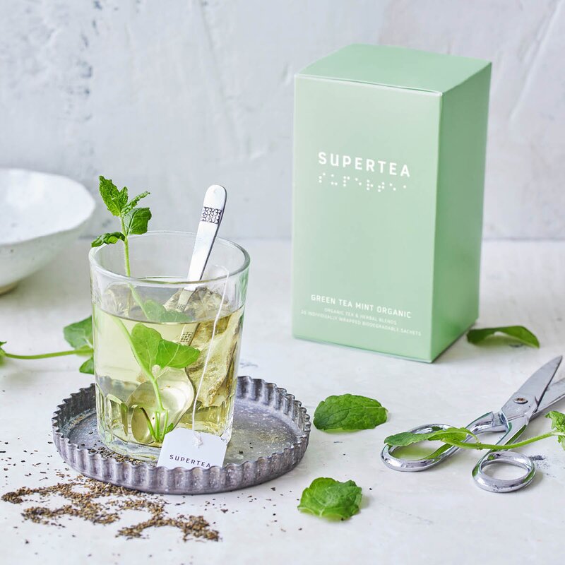 Supertea økologisk grønn te 30g 20 stk mynte
