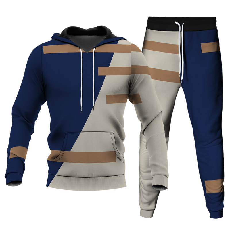 Ensemble de sweat à capuche imprimé personnalisé pour homme 023