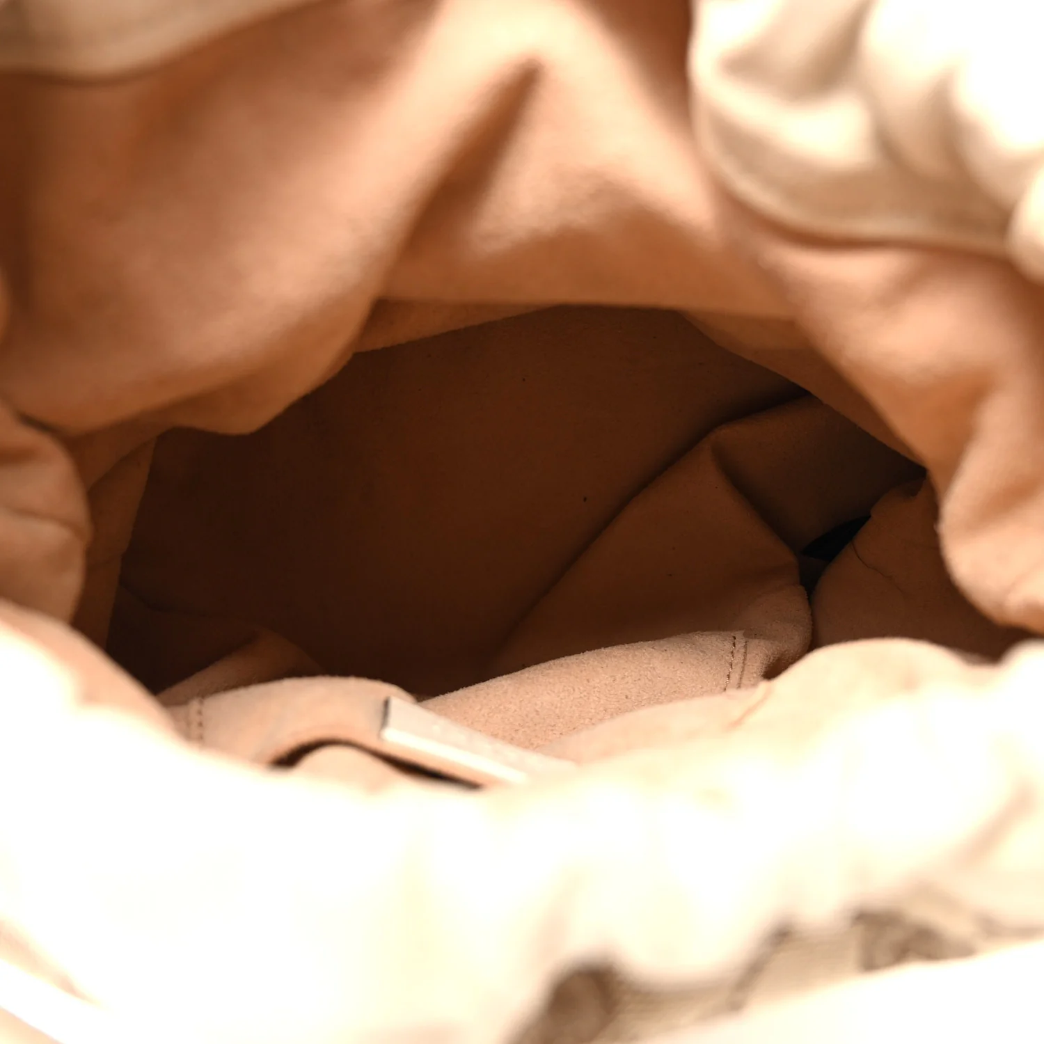 Monogram Textured Calfskin Horsebit 1955 Drawstring Bucket Bag Beige Mystic White