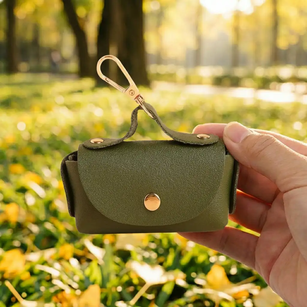 Handbag Style Faux Leather Dog Poop Bag Dispenser