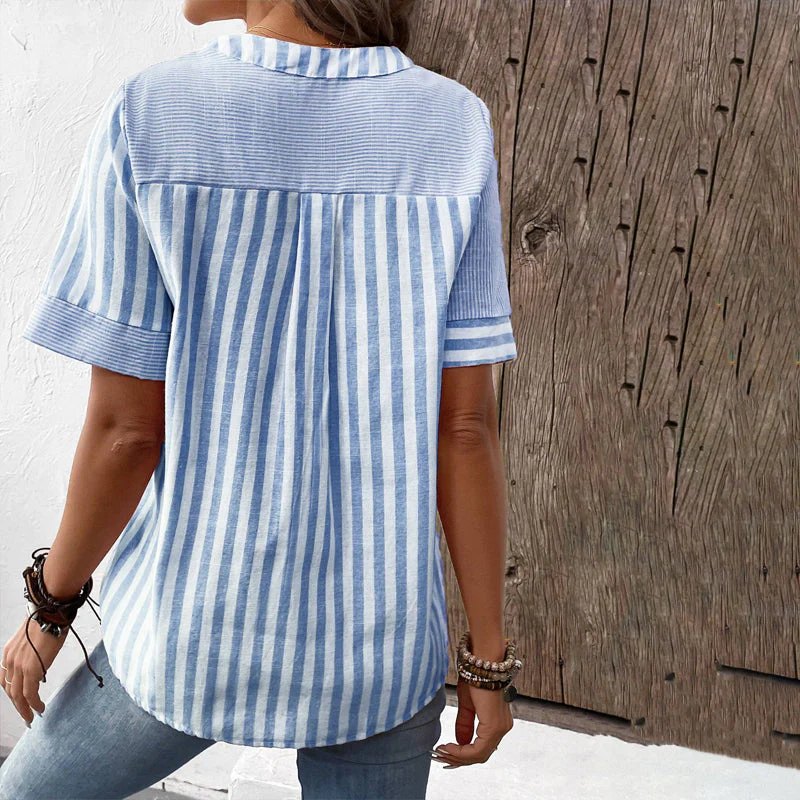 BreezeLine - Blouse décontractée à rayures