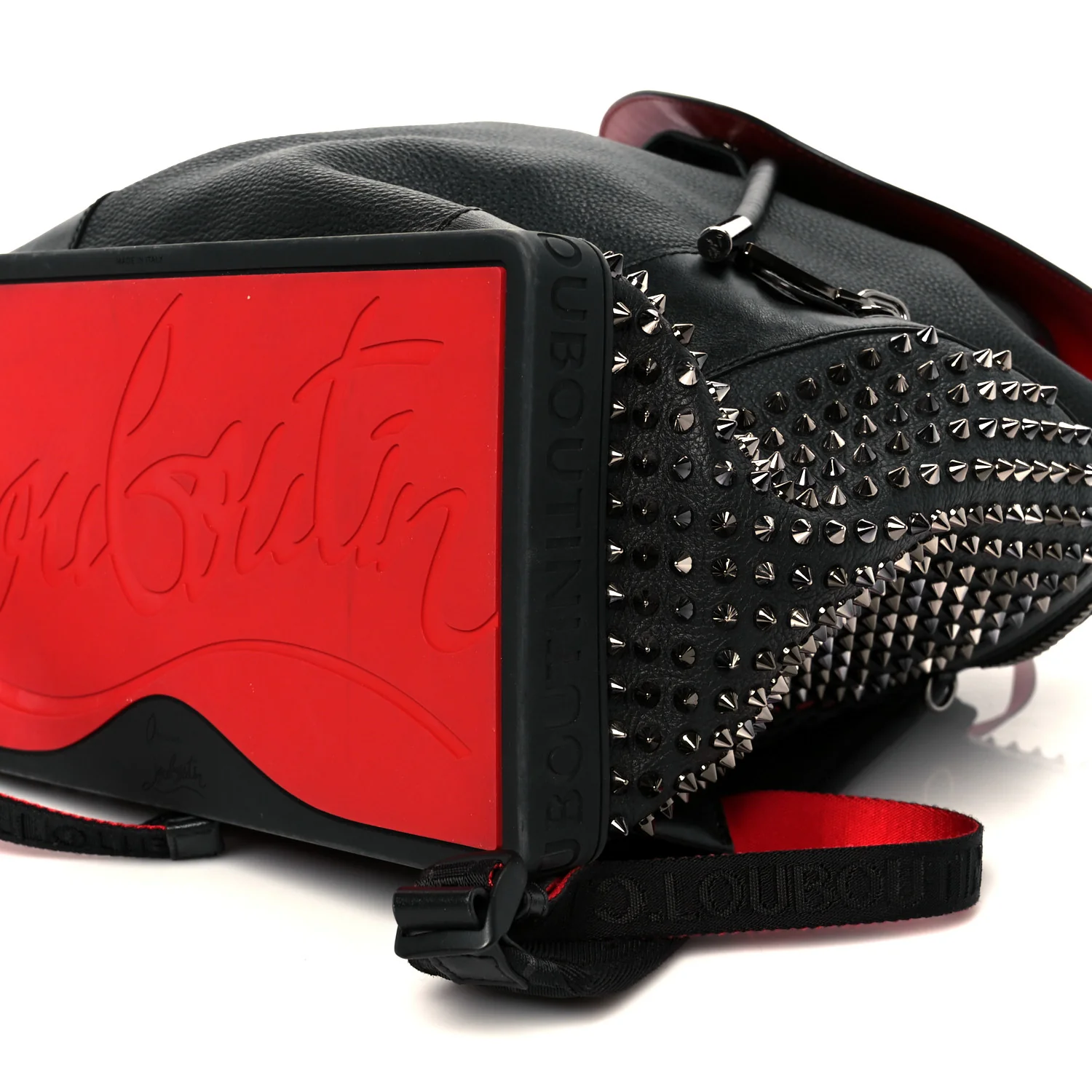 Calfskin Spiked Explorafunk Backpack Black