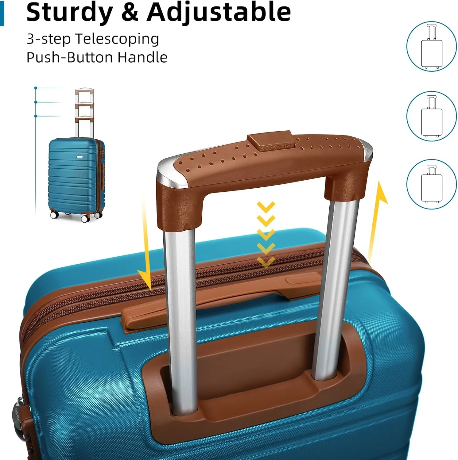 Ensemble de 6 valises, ensemble de valises rigides extensibles avec roulettes multidirectionnelles, ensemble de bagages à roulettes légers