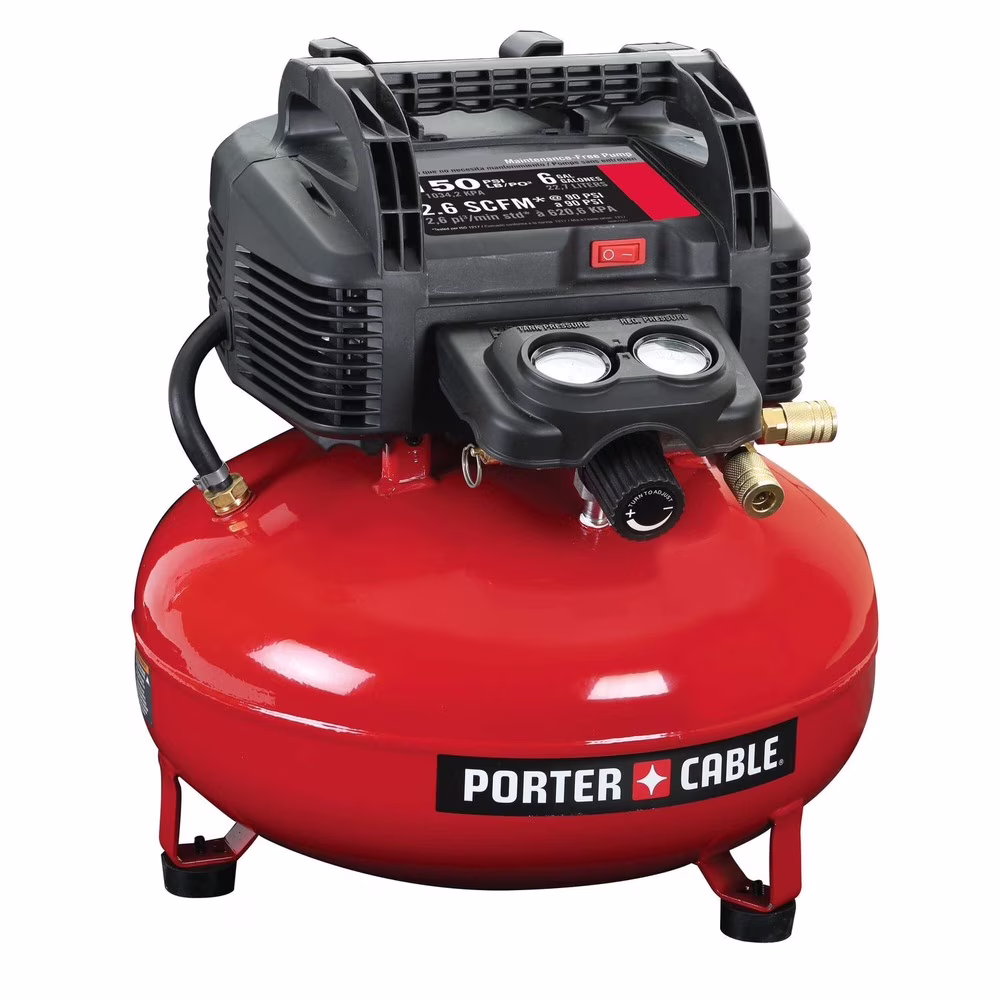 C2002-ECOM 0.8 HP Oil-Free Pancake Air Compressor 6 gal