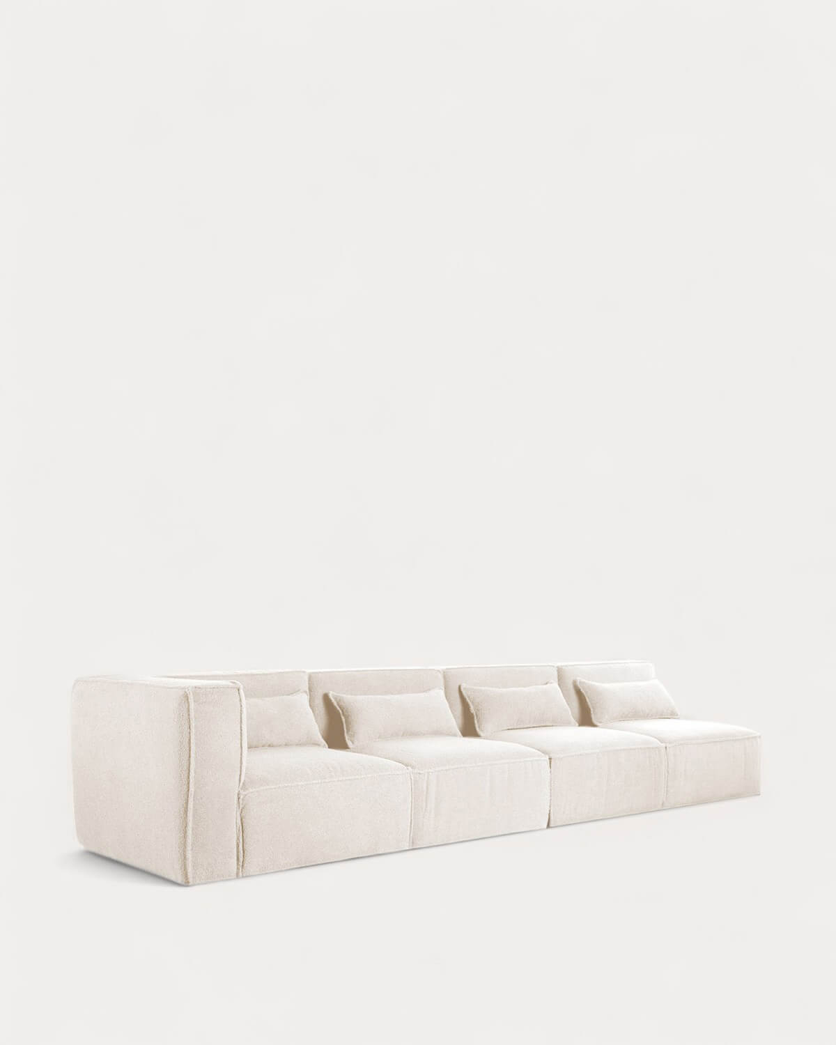 Kilhe Bouclé - Sofá Modular de 4 piezas con 3 Sillones de Tela Bouclé Kilhe