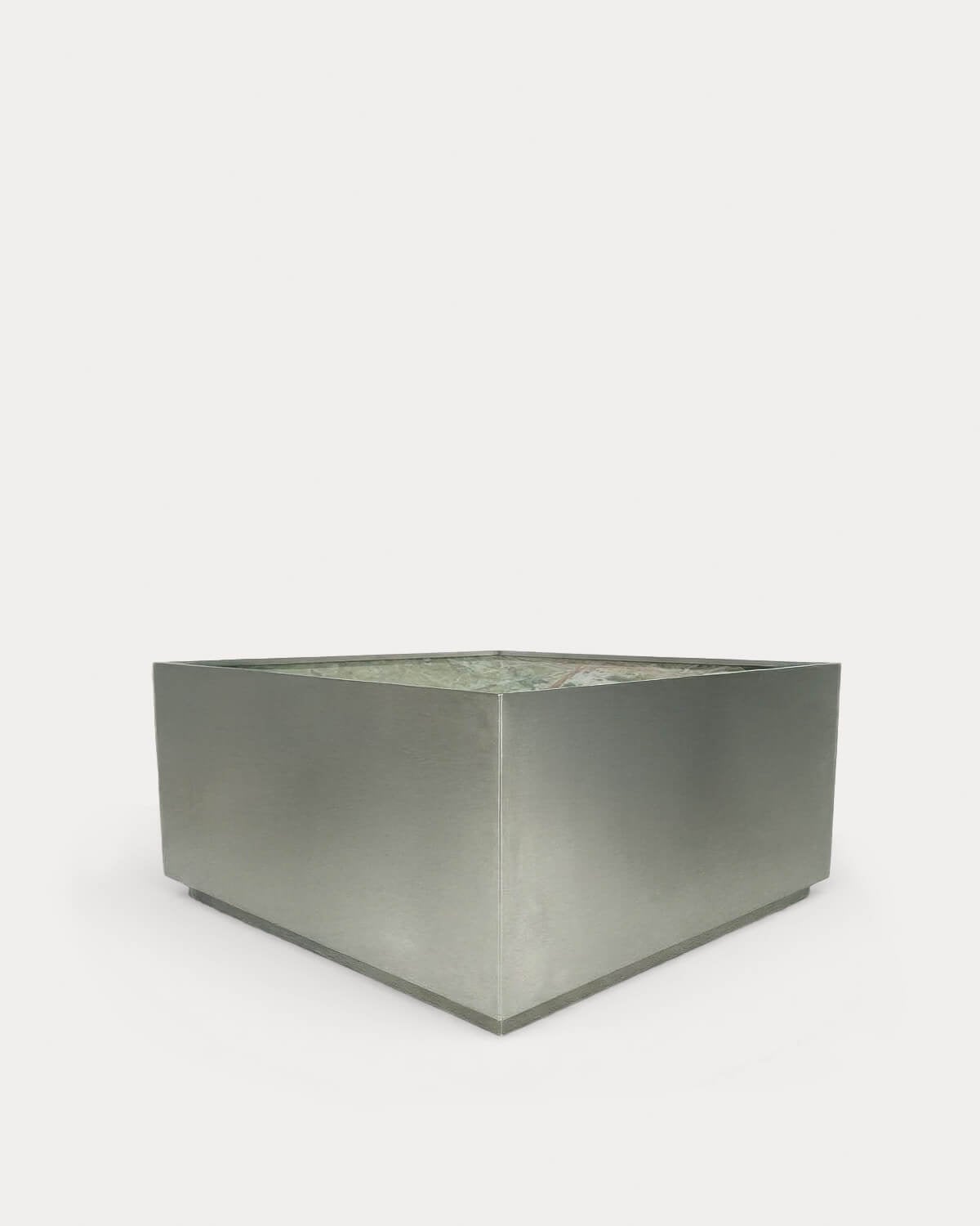 Imogen - Mesa de Centro Cuadrada de Acero Inoxidable y Mármol (80x80 cm) Imogen