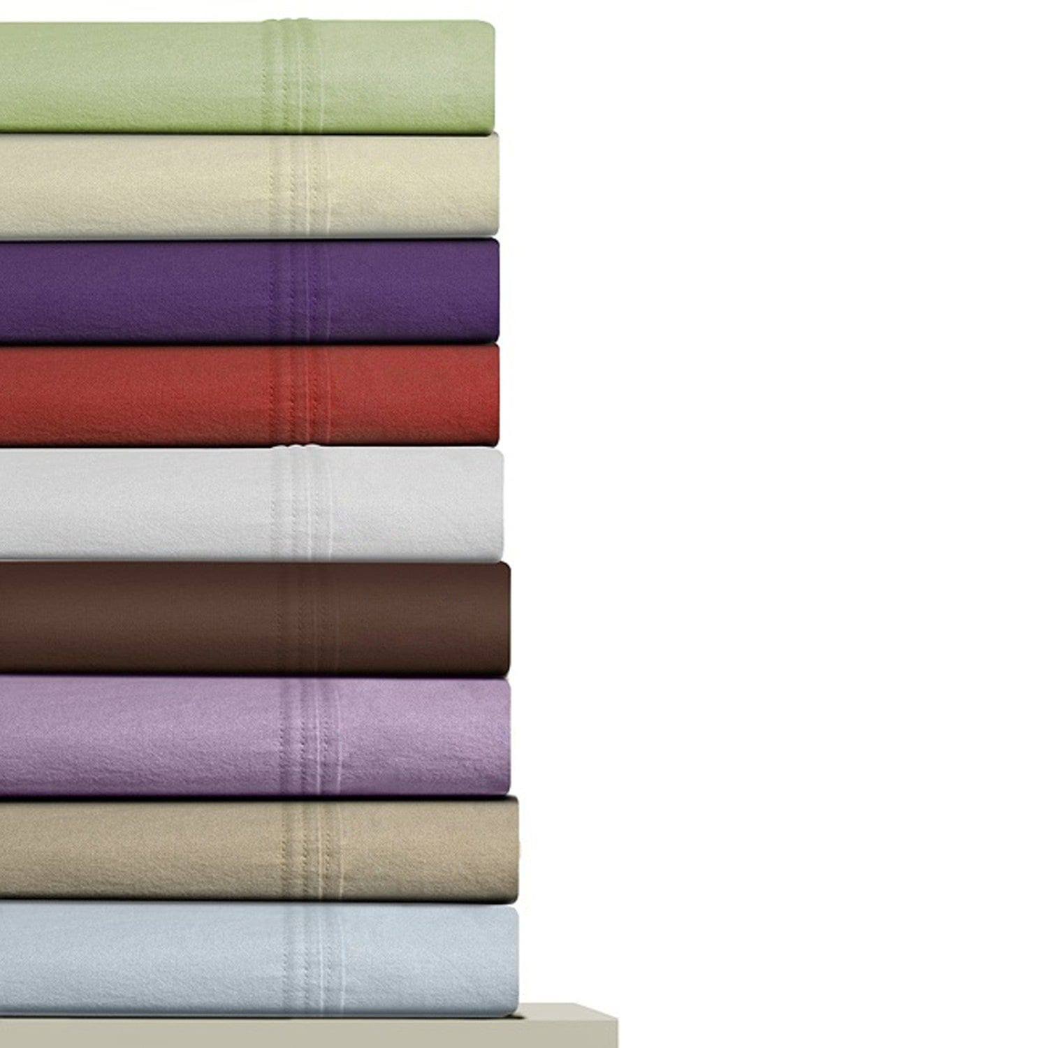 Luxury Extra Deep Pocket Solid Flannel Bed Sheet Set - Cal King - Lavender Herb