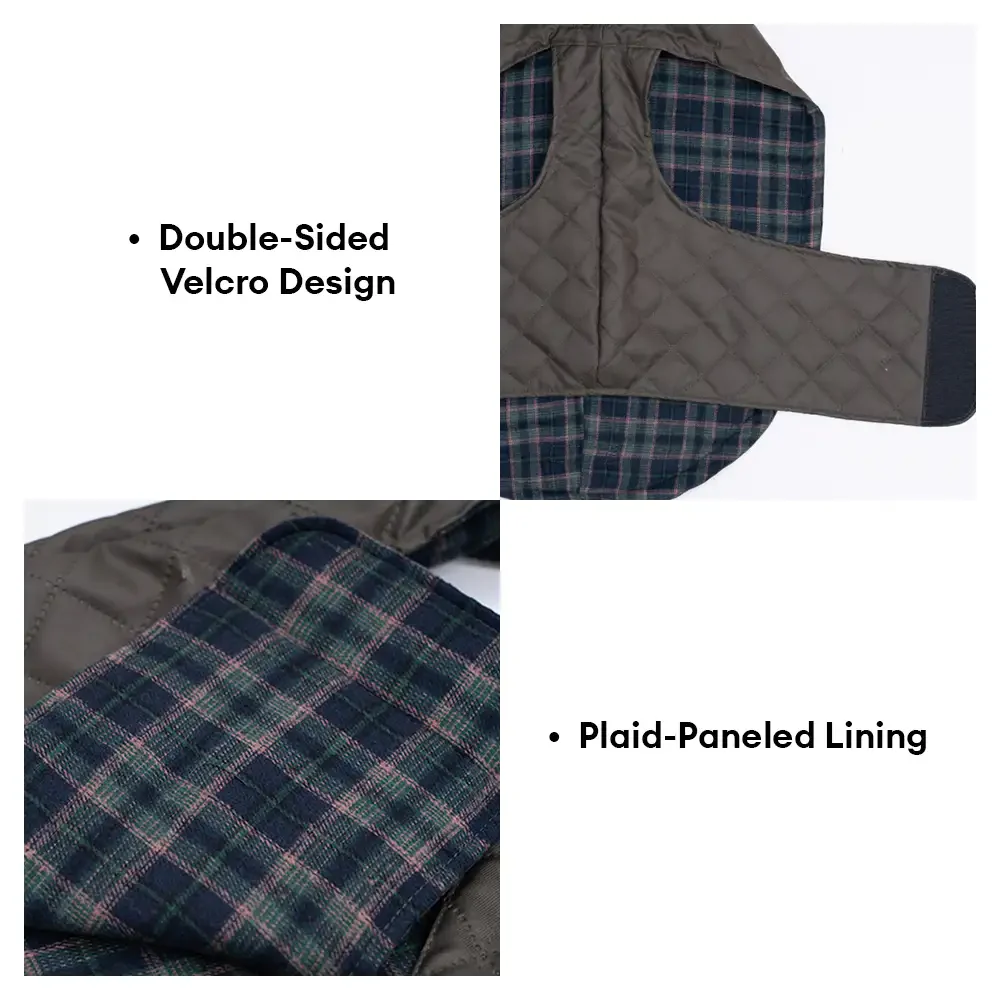 High-Neck Quilted Dog Vest – Warm Fashion Winter Coat