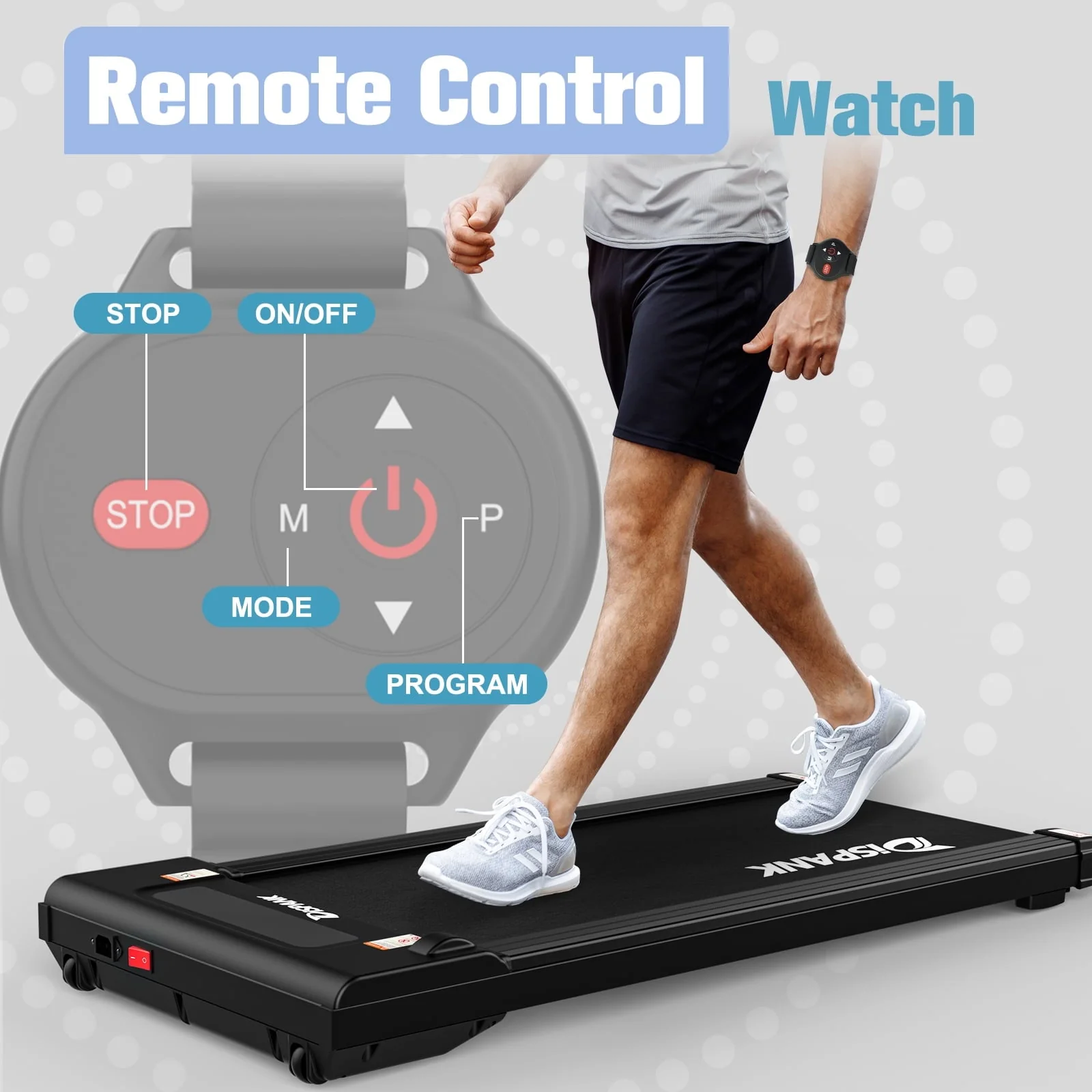 Relife Sports 2 in 1 Under Desk Treadmill with Incline Portable Walking Pad, 0.5 - 4mph, Black