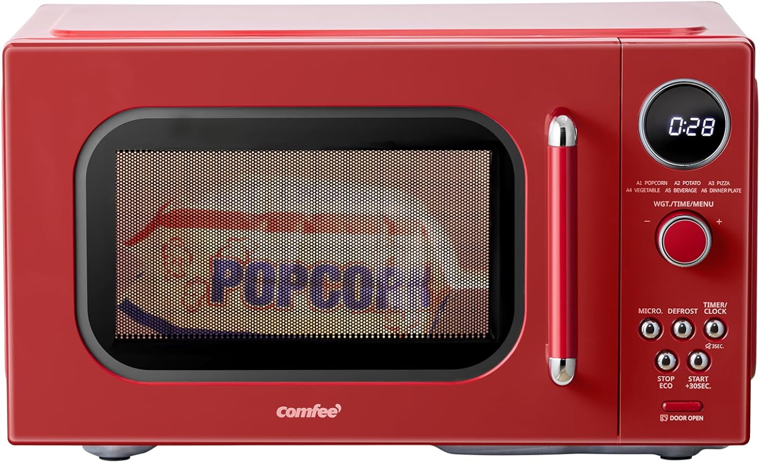 COMFEE' Countertop Microwave Oven 0.7 Cu.Ft, 700W, White, 11 Power Levels