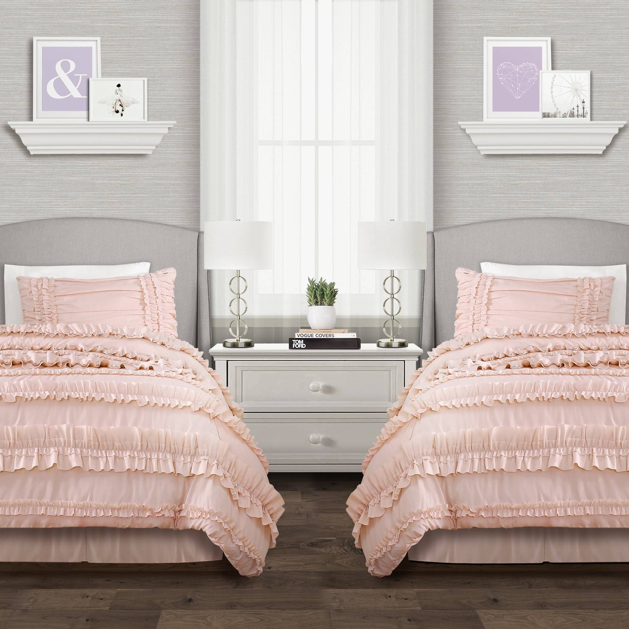 Lush Decor Belle Comforter Blush Set Twin-XL