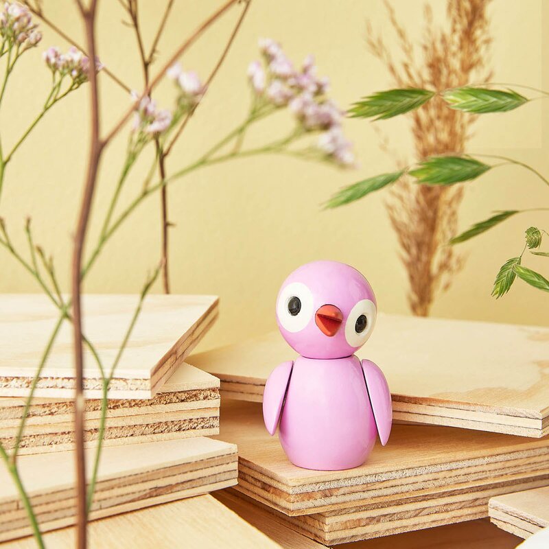 Spring Birds trefigur 6,5 cm powerful pink