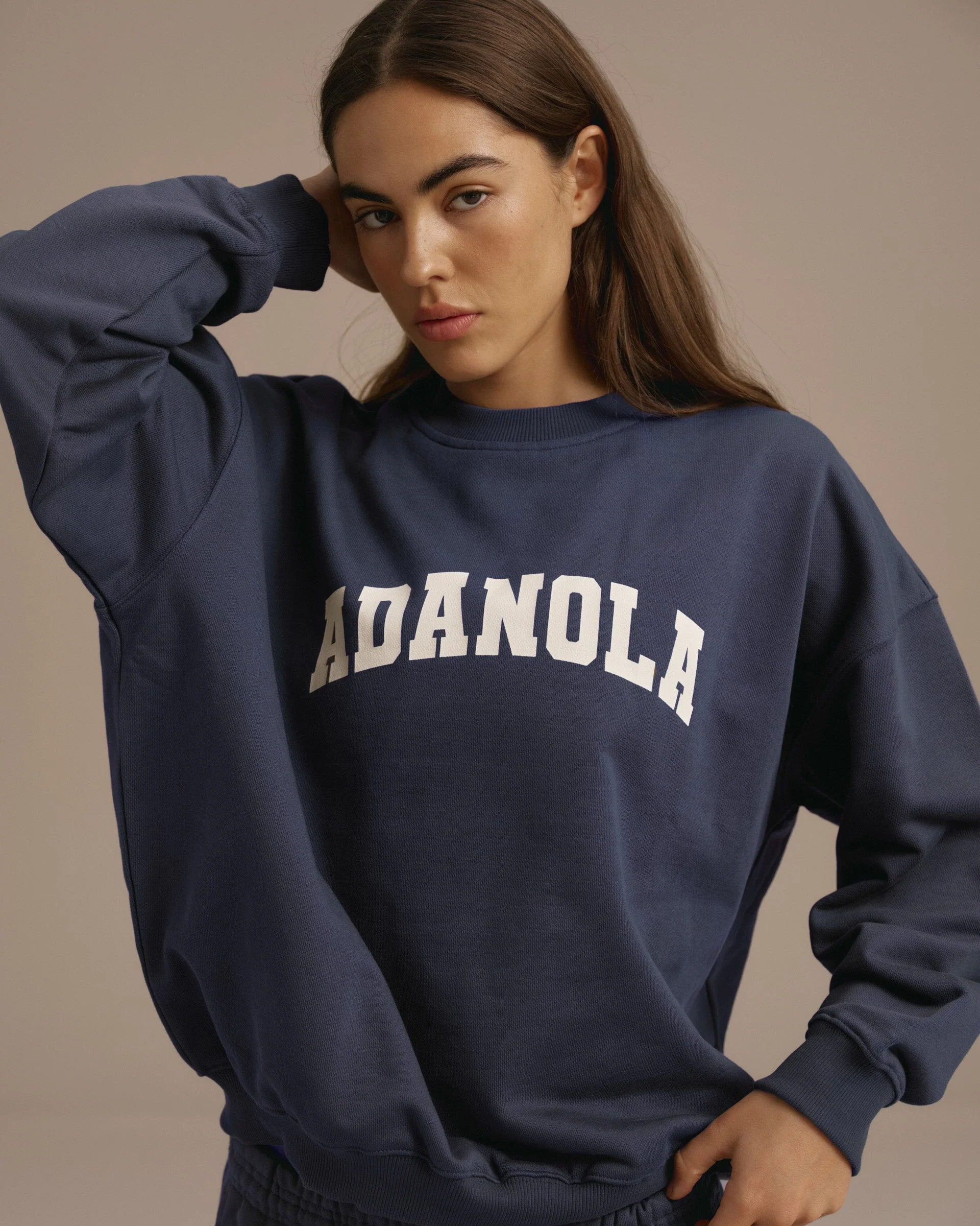 Varsity Oversized Sweatshirt - Washed Midnight Blue