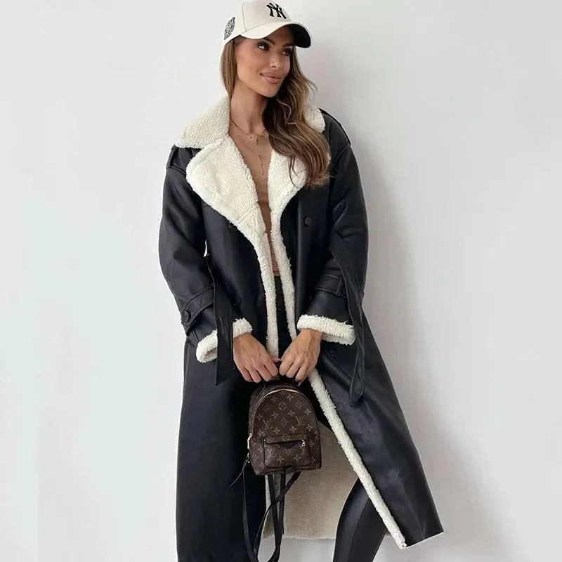 Sophie Paris | Manteau en laine avec doublure en fausse fourrure