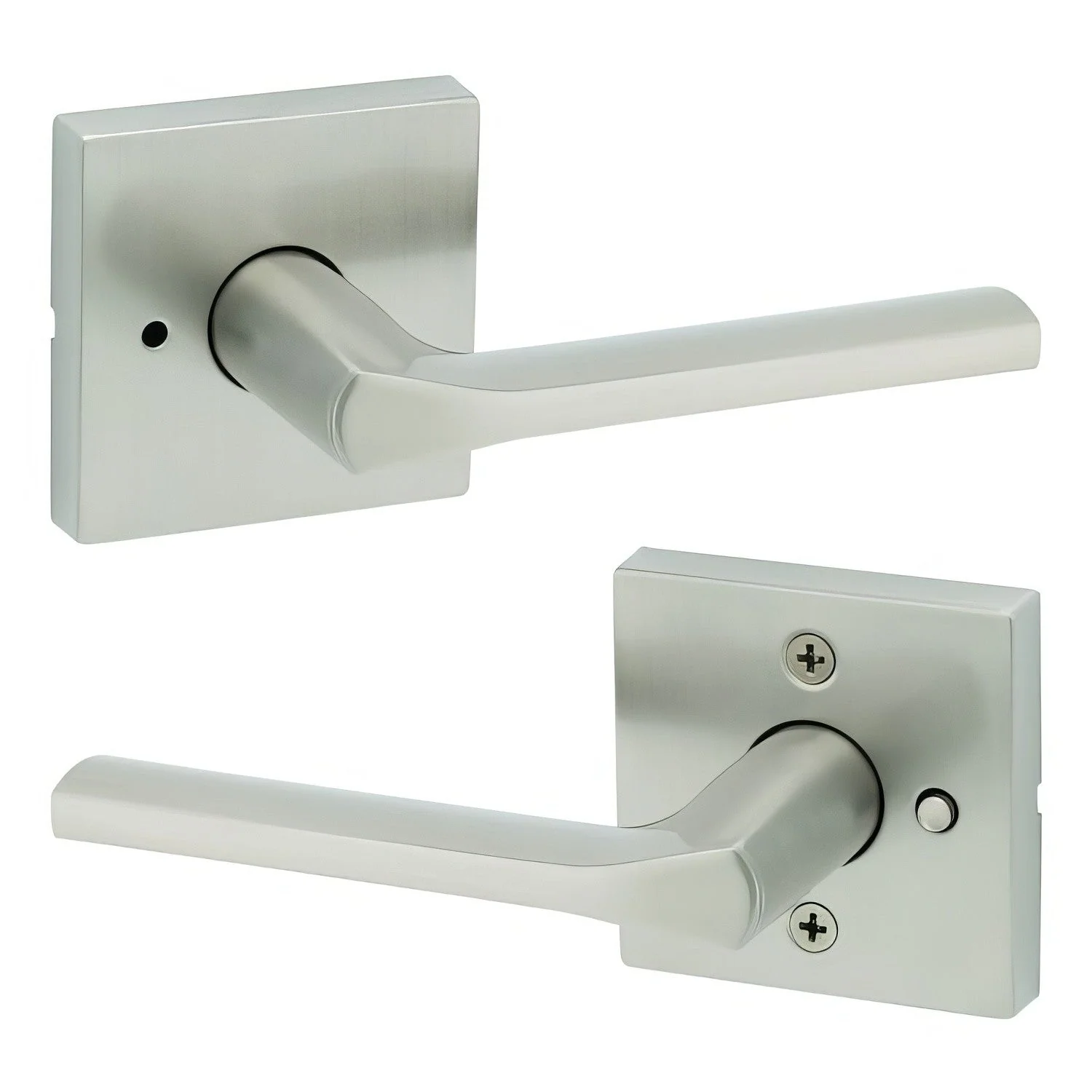 Kwikset 730LSLSQT Lisbon Privacy Door Lever with Square Rose - TA Screen Specialist, Inc.
