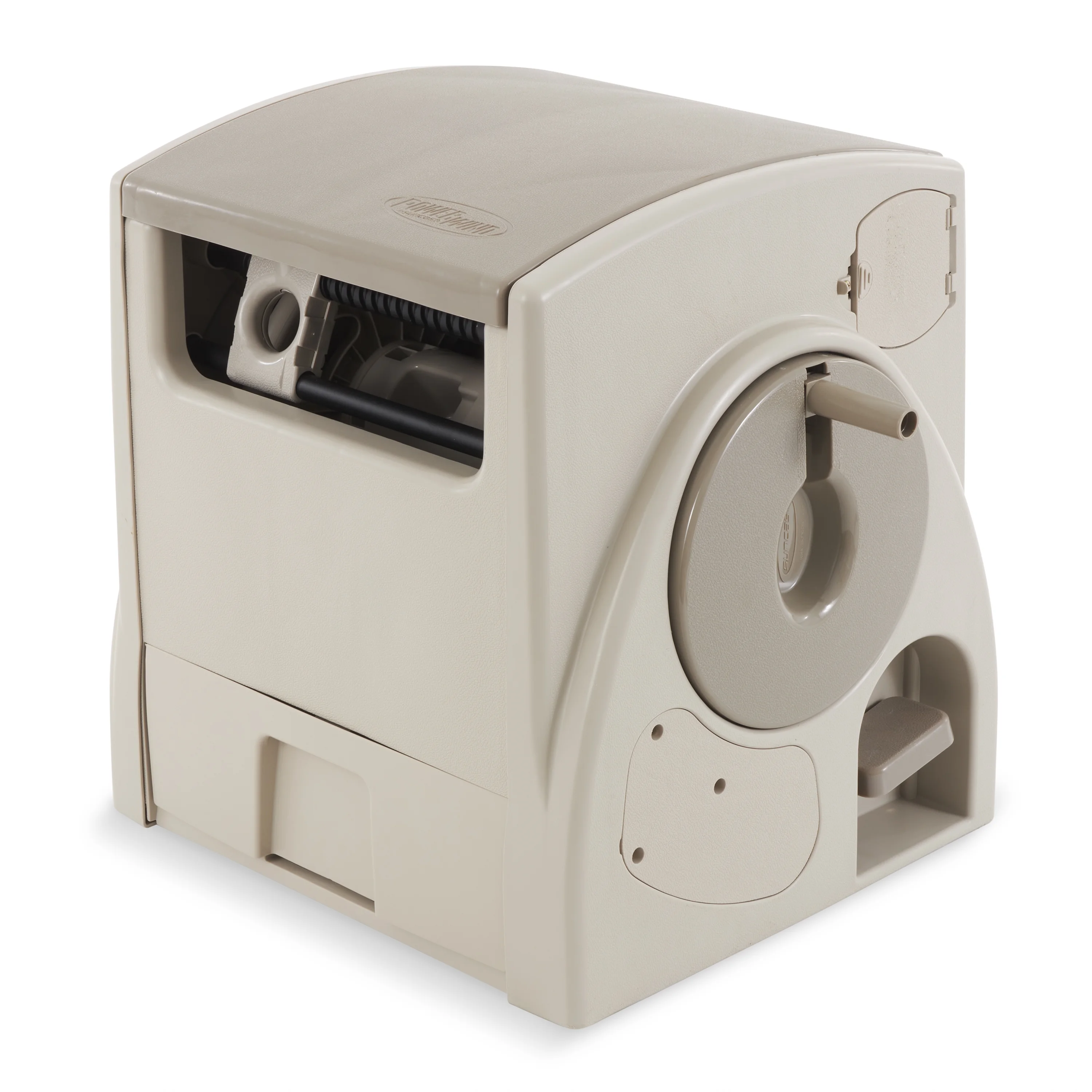 Suncast 100 - Ft. Powerwind Automatic Rewind Hose Reel, Light Taupe (2 Pack)