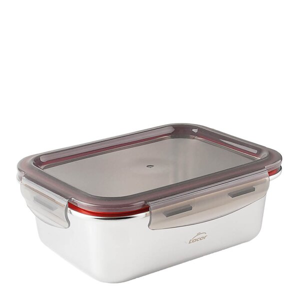 Matboks i stål med tett lokk 1,8L 23x17,5x8,3 cm